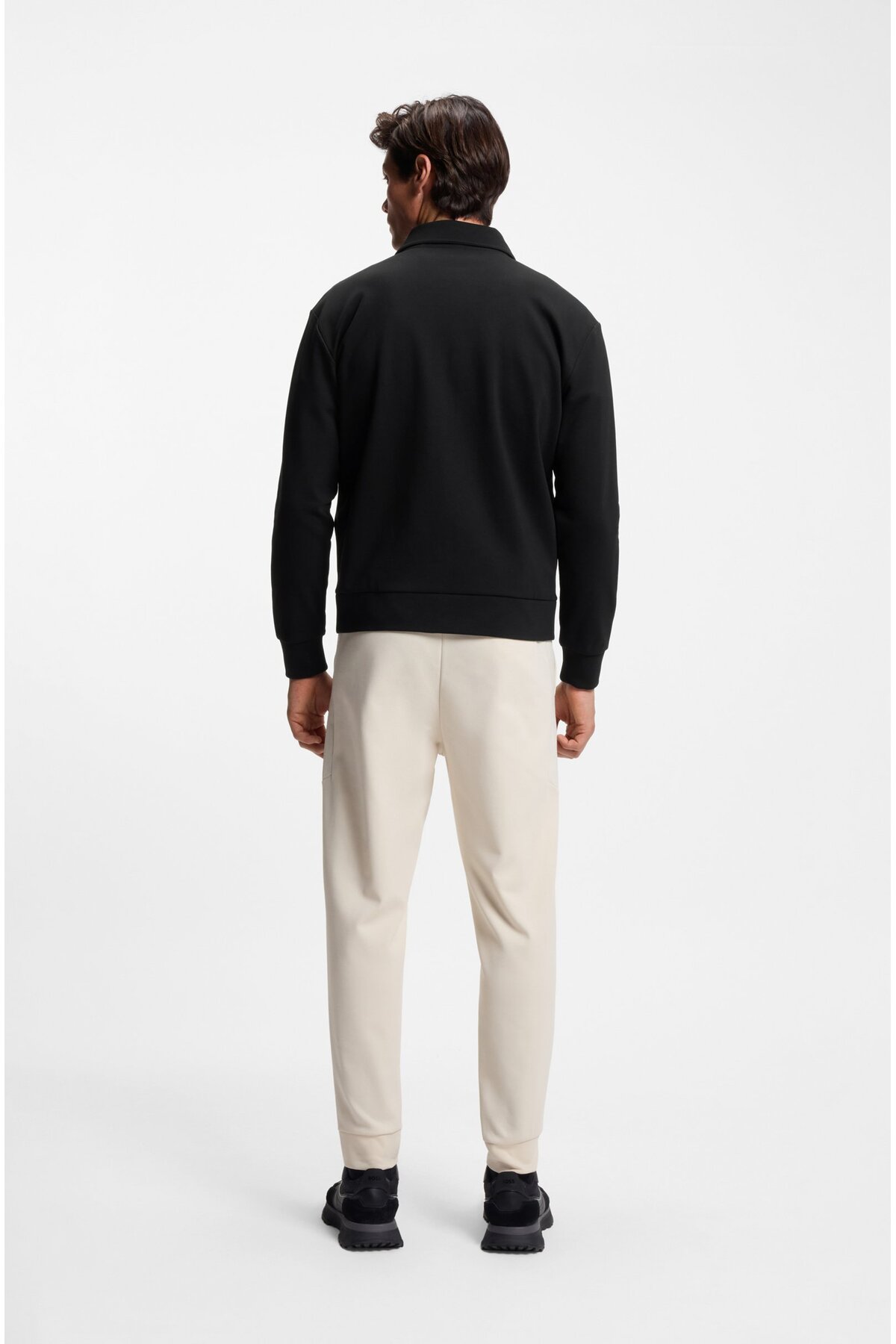 BOSS Pamuklu Relaxed Fit Ceket Yaka Logolu Fermuarlı Sweat Erkek SWEAT 50543881 001 görsel 3