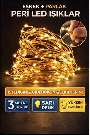 BERHAT Peri Led 3Metre Sarı Pilli-dekoratif Aydınlatma