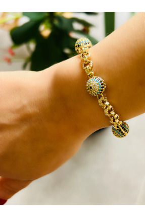 ACAR TAKI XUPING 14K TAŞLI ÜÇ NAZAR BONCUKLU BİLEKLİK 19+4CM ACR9880