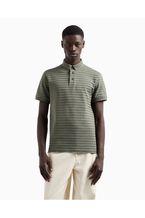 Emporio Armani Erkek Marka Logo Detaylı Regular Fit Kısa Kollu Yeşil Polo Yak...