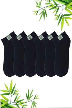 GezBros 6'lı Dikişsiz Bambu Siyah Erkek Patik Çorap