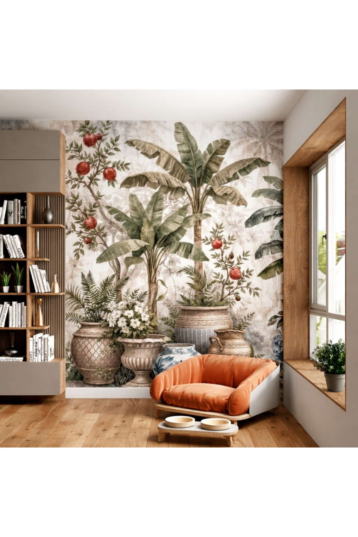 Tropical Potted Wallpapers. Textile One Piece Wallpapers