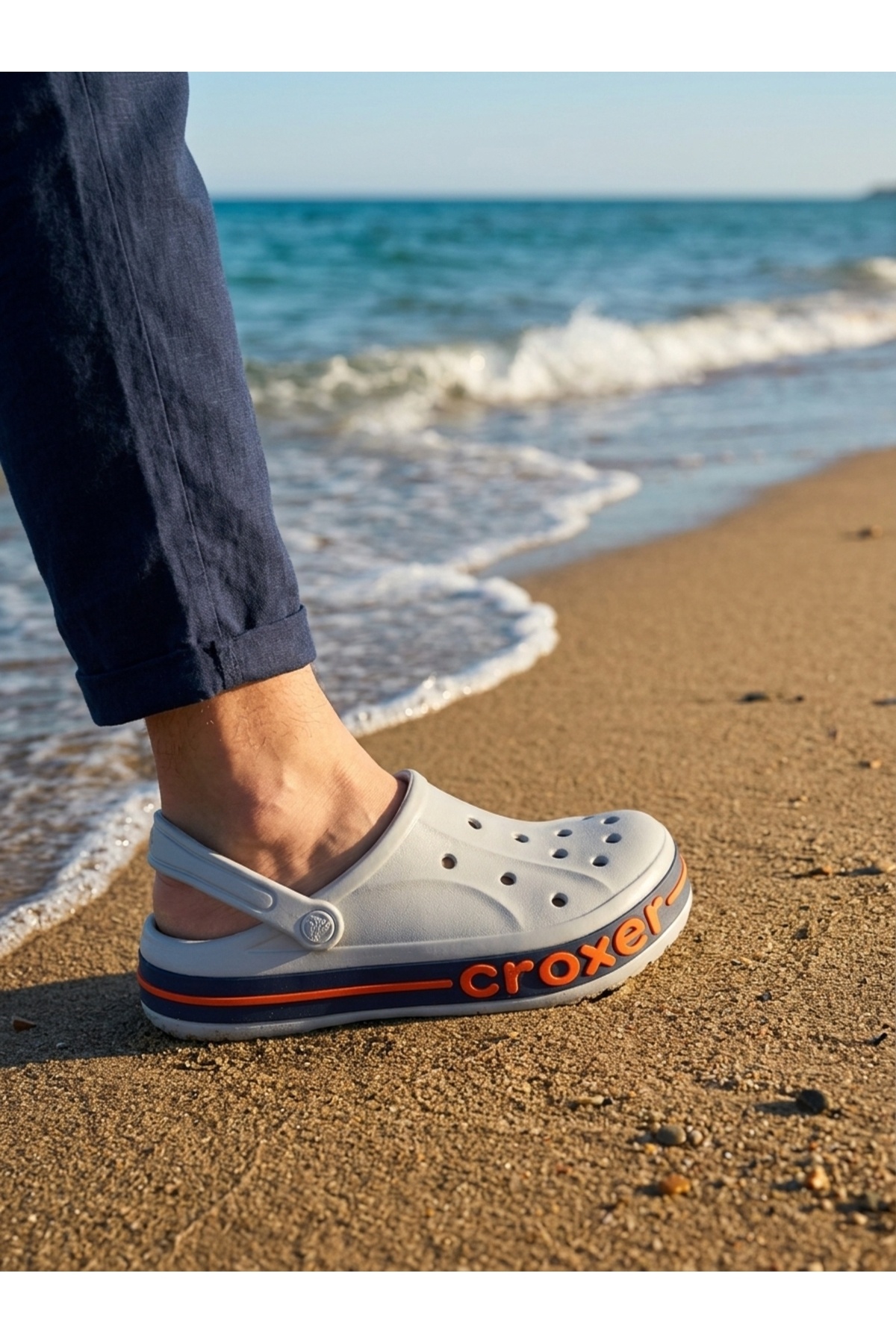 Gri Unisex Ortopedik Croxer Terliği – Doktor, Aşçı, Hastane, Plaj ve Günlük Kullanım