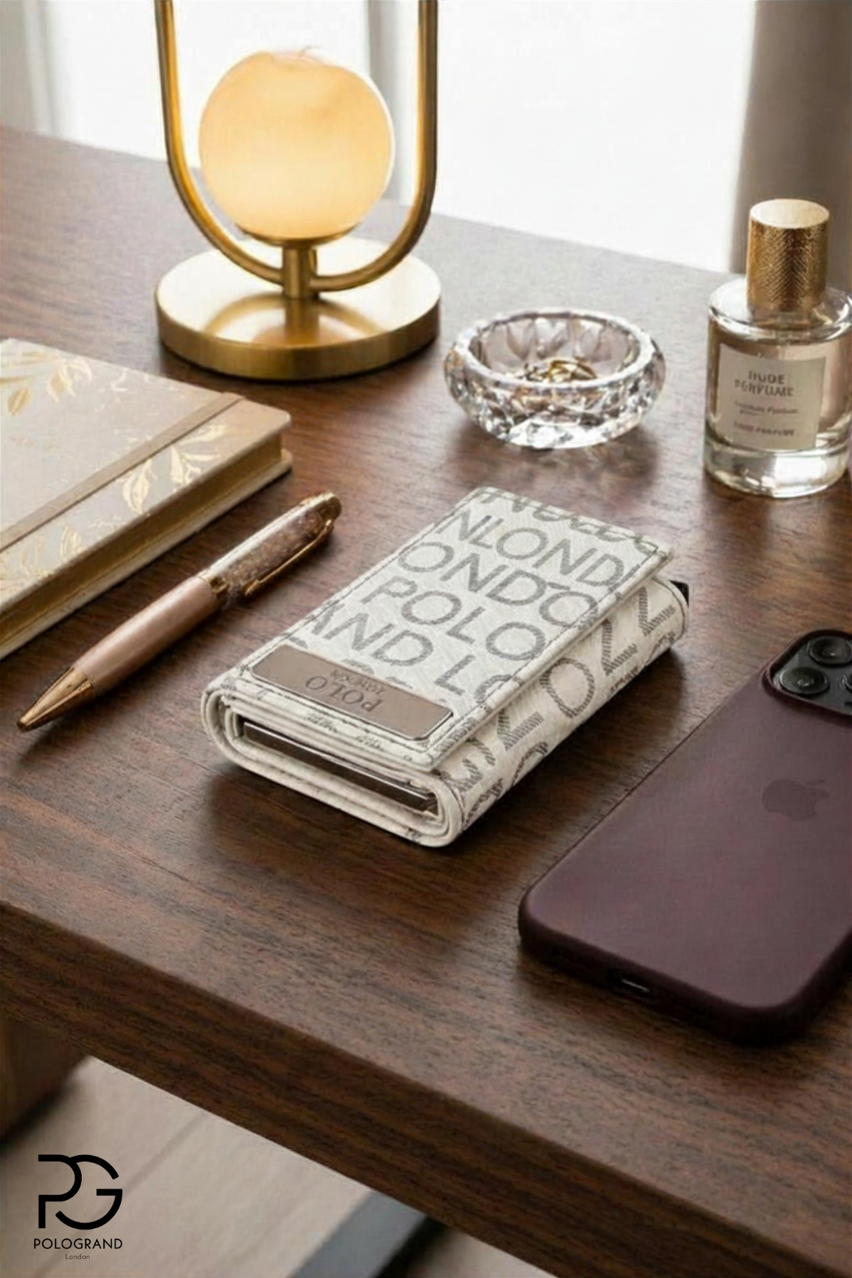 POLOGRAND London Orijinal Unisex Otomatik Mekanizmalı Özel Kutulu Hırsızlık Engelleyici RFID Korumalı Alüminyum Kızaklı Sevgiliye Eşe Arkadaşa Babaya Hediye Kartlık & Para Bölmeli Hediyelik Kutulu Kartlıklı Şık Cüzdan görsel 2