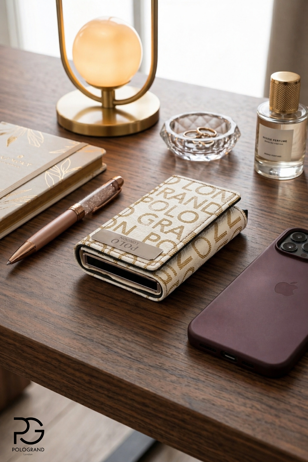POLOGRAND London Orijinal Unisex Otomatik Mekanizmalı Özel Kutulu Hırsızlık Engelleyici RFID Korumalı Alüminyum Kızaklı Sevgiliye Eşe Arkadaşa Babaya Hediye Kartlık & Para Bölmeli Hediyelik Kutulu Kartlıklı Şık Cüzdan görsel 2