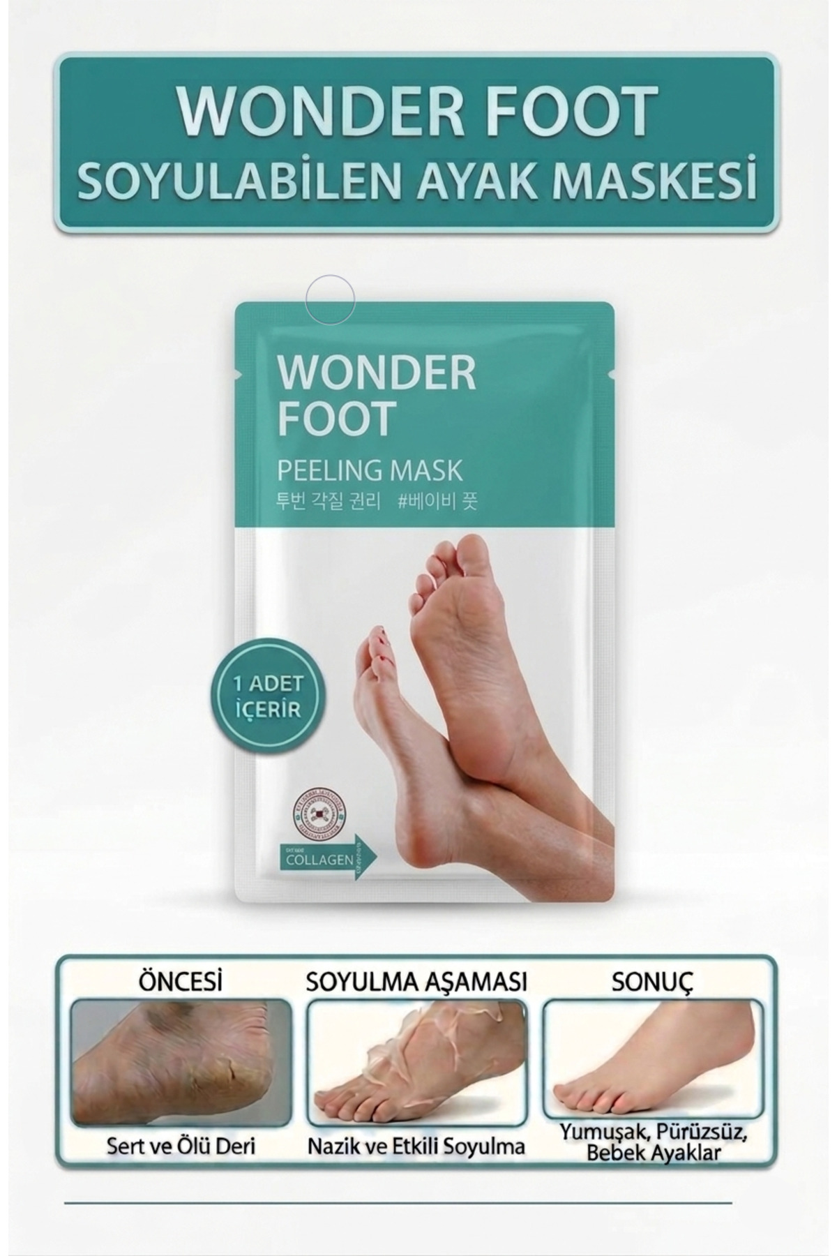 efero Soft Miracle Foot Peeling Pack -Ölü Derileri Soyan Ayak Çorabı Peeling Maskesi Wonder Foot
