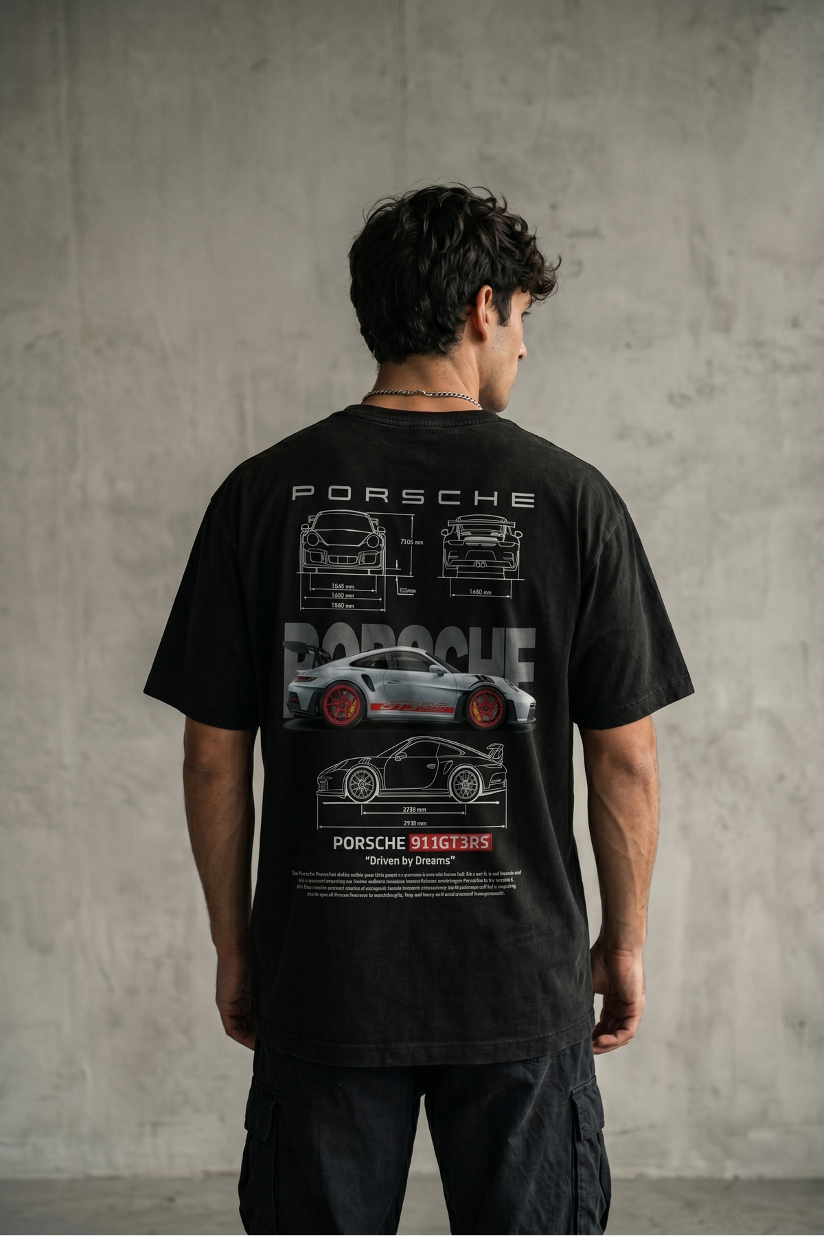 Liber Porsche 911 Gt3 Rs - 100% Cotton Oversized Tshirt