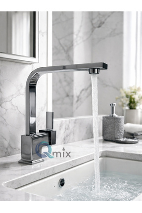 QMİX KAREL SERİSİ PİRİNÇ GÖVDE ÇİFT SU GİRİŞLİ LÜX BANYO LAVABO BATARYASI-KRO...