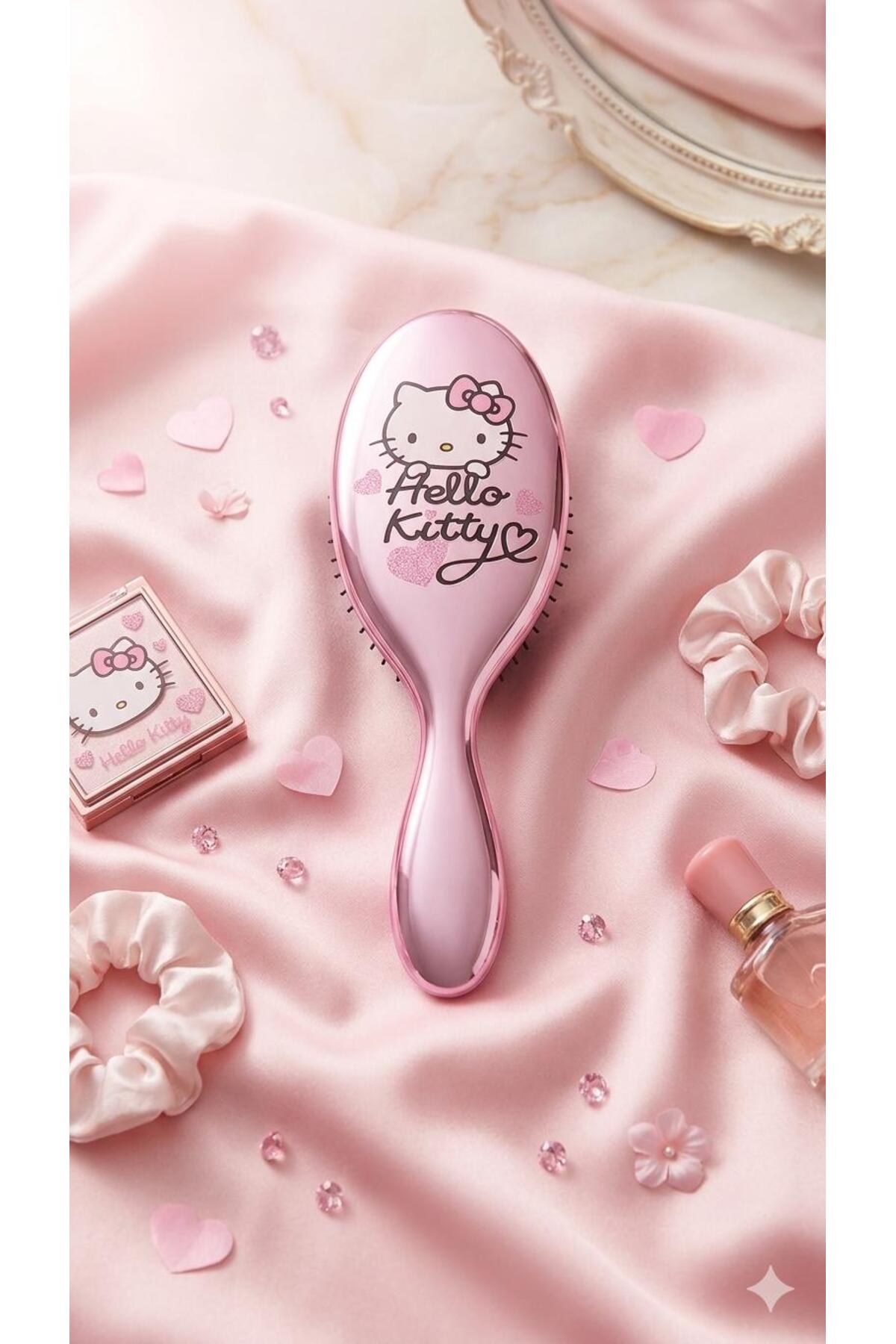 BRUSH WORLD PEMBE RENK ŞIK TASARIM HELLO KITTY KIZ ÇOCUK FIRÇASI