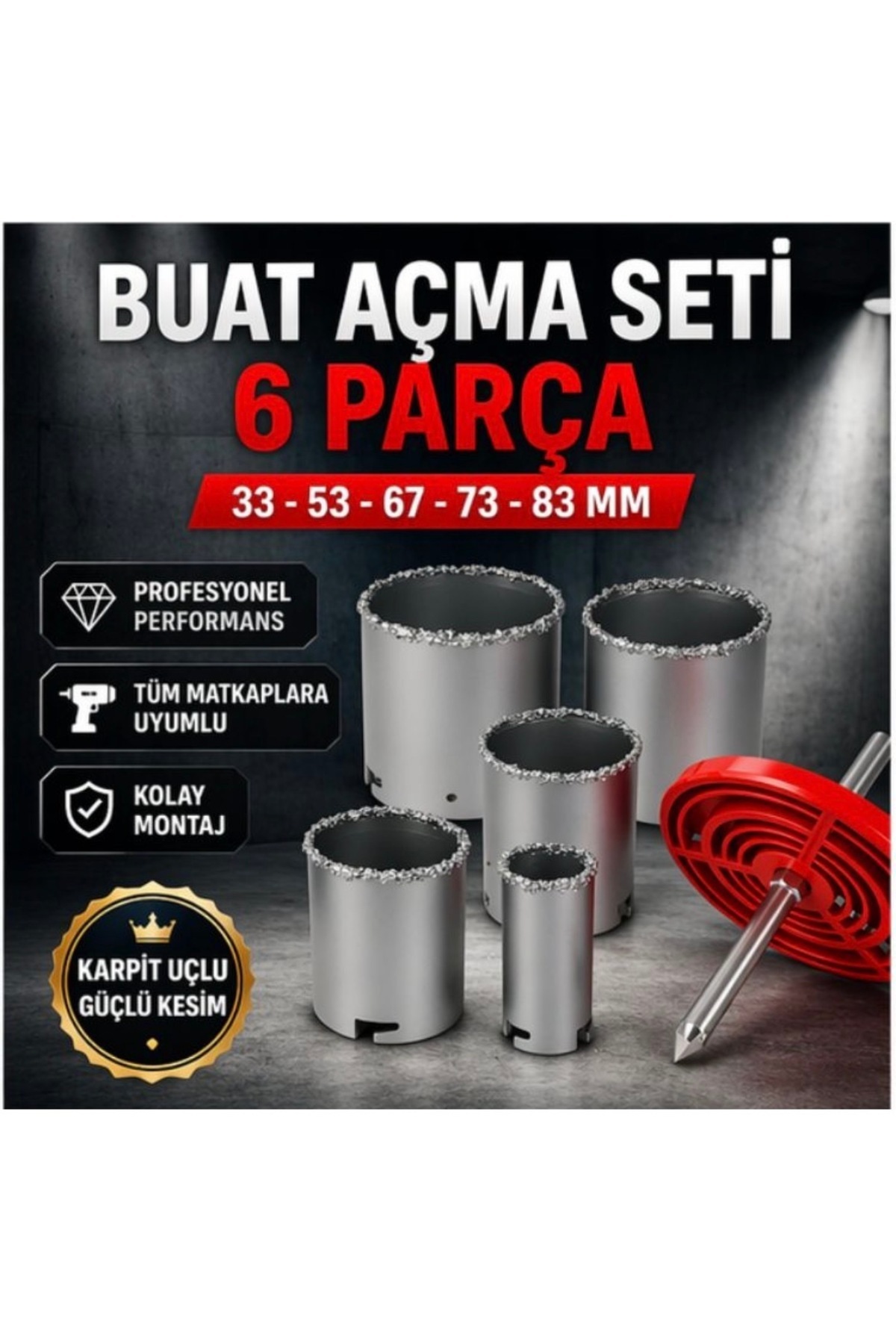 FREED TOOLS 6 parça Beton Delme Buat açma Panç seti - Fiyatı