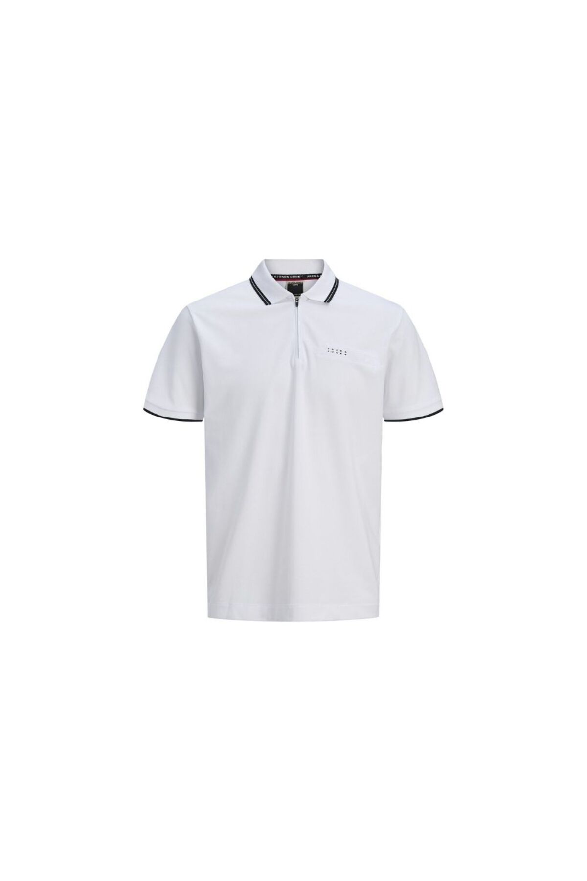تی‌شرت مردانه Jcofusion مدل Polo Zip SS SN کد 12289953 سفید روشن جک اند جونز پولوشرت Jack & Jones