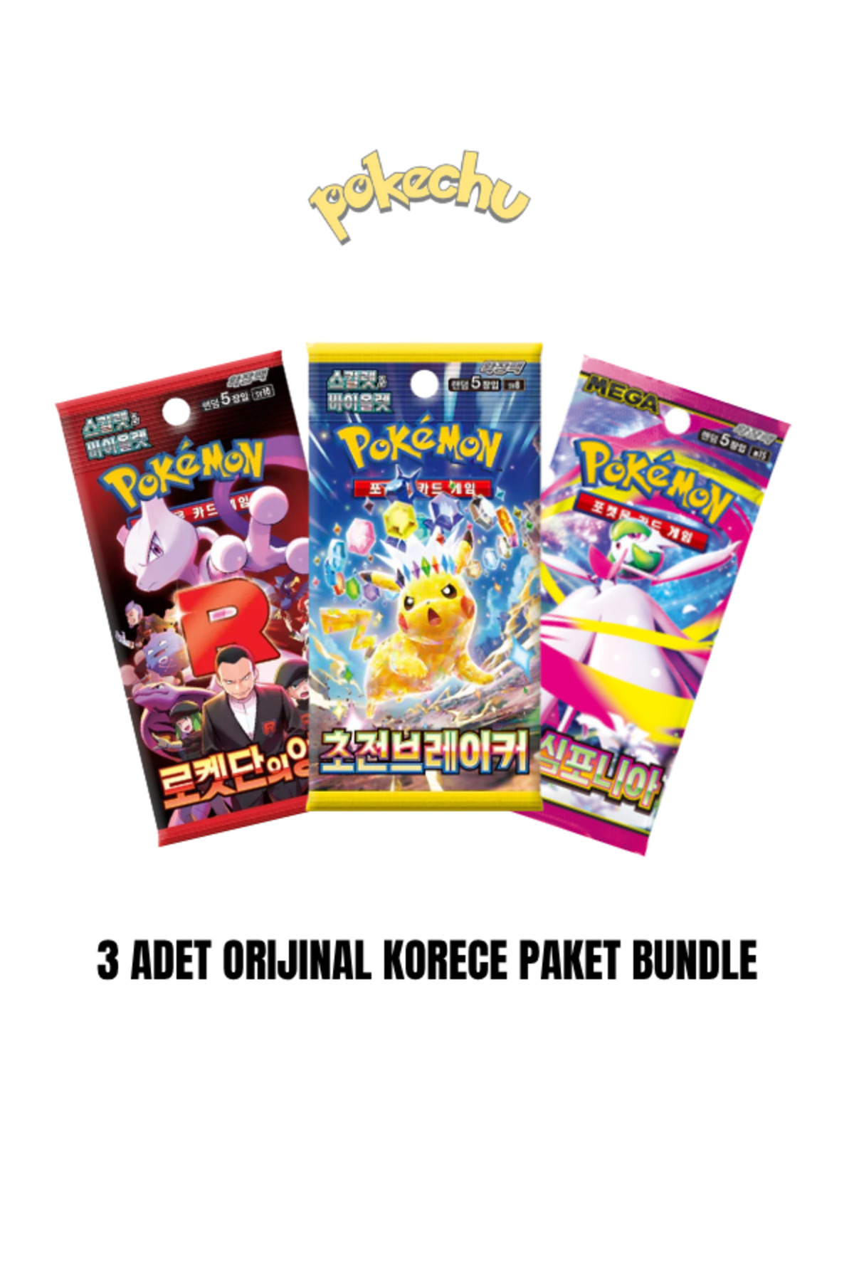Pokemon TCG 3 Adet Orijinal Lisanslı Korece Paket Bundle - Fiyatı
