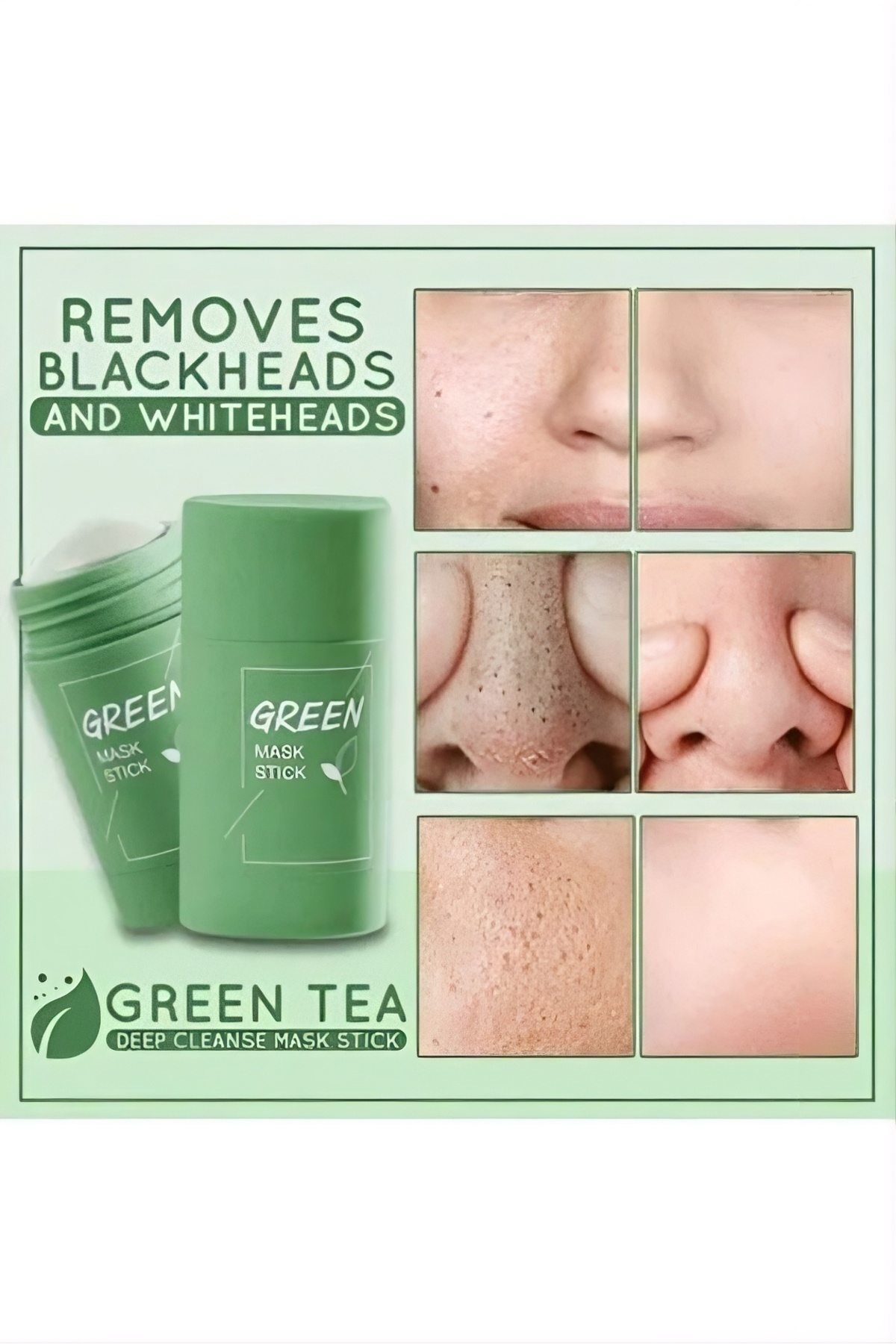 Yeşil Çay Özlü Siyah Nokta Ve Maskesi & Green Tea Mask Stick — Yeşil Maske — تصویر 2 از 4