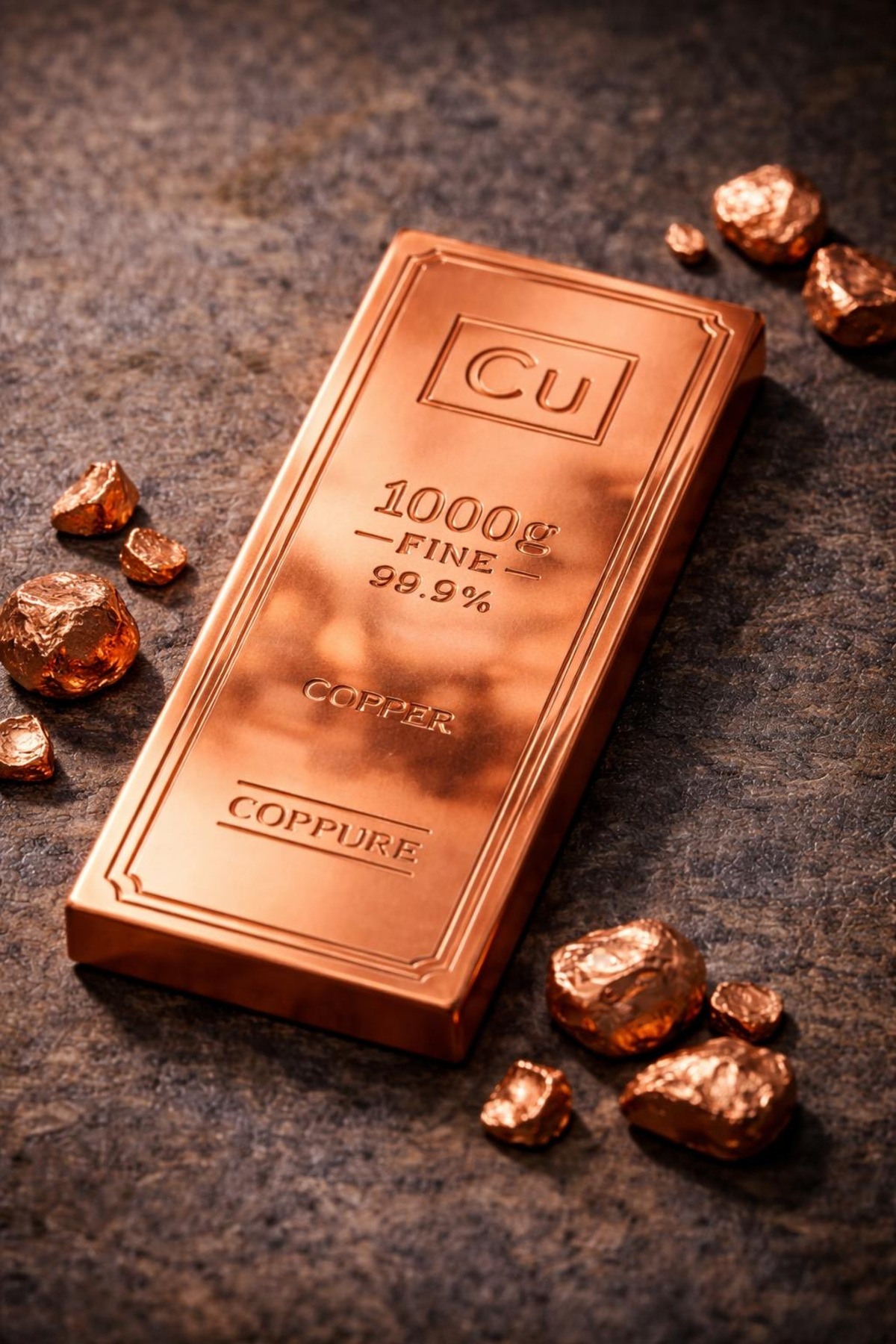 Copper Plate Ingot Certified 1000GR