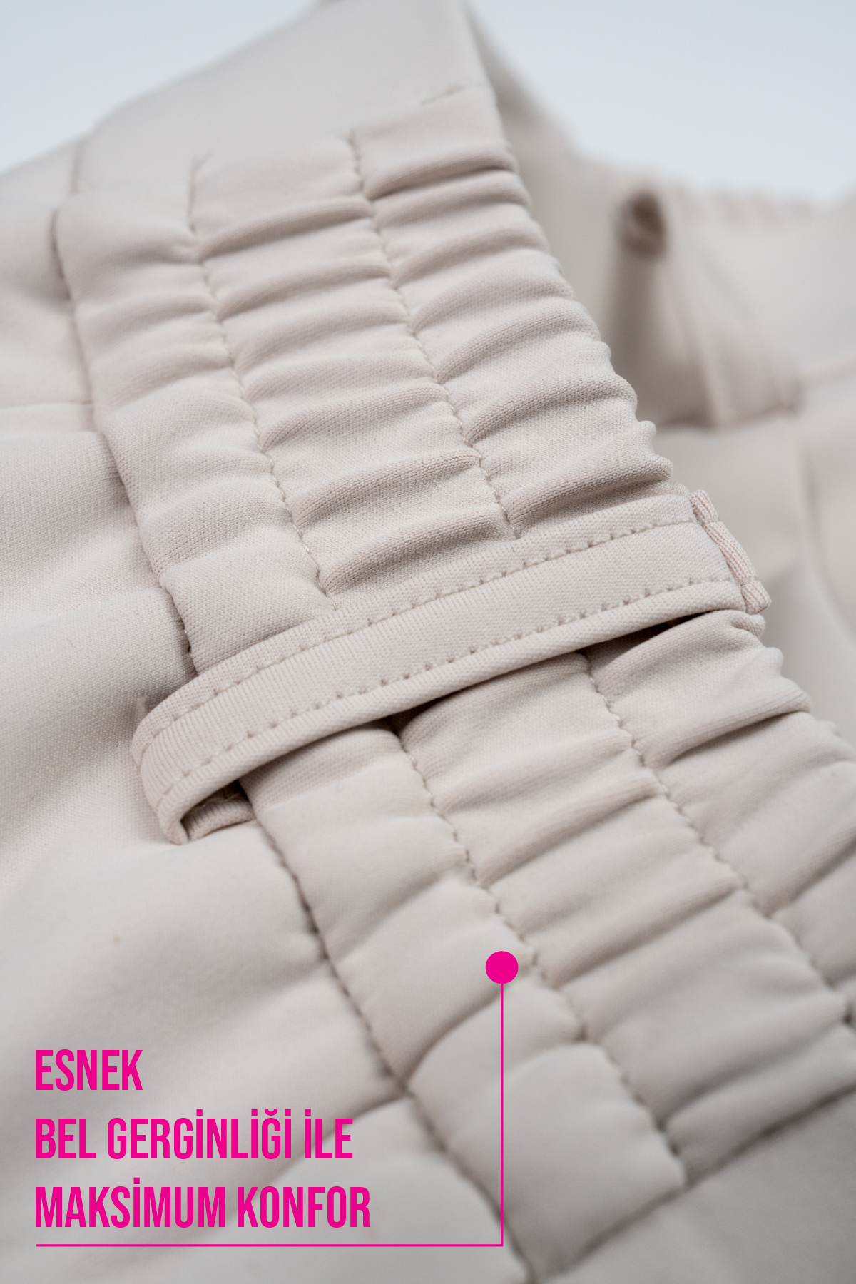 Kadın Flexon Ultra Esnek Relaxed Beli Lastikli Jogger Pantolon Krem W702-R0433-06 6