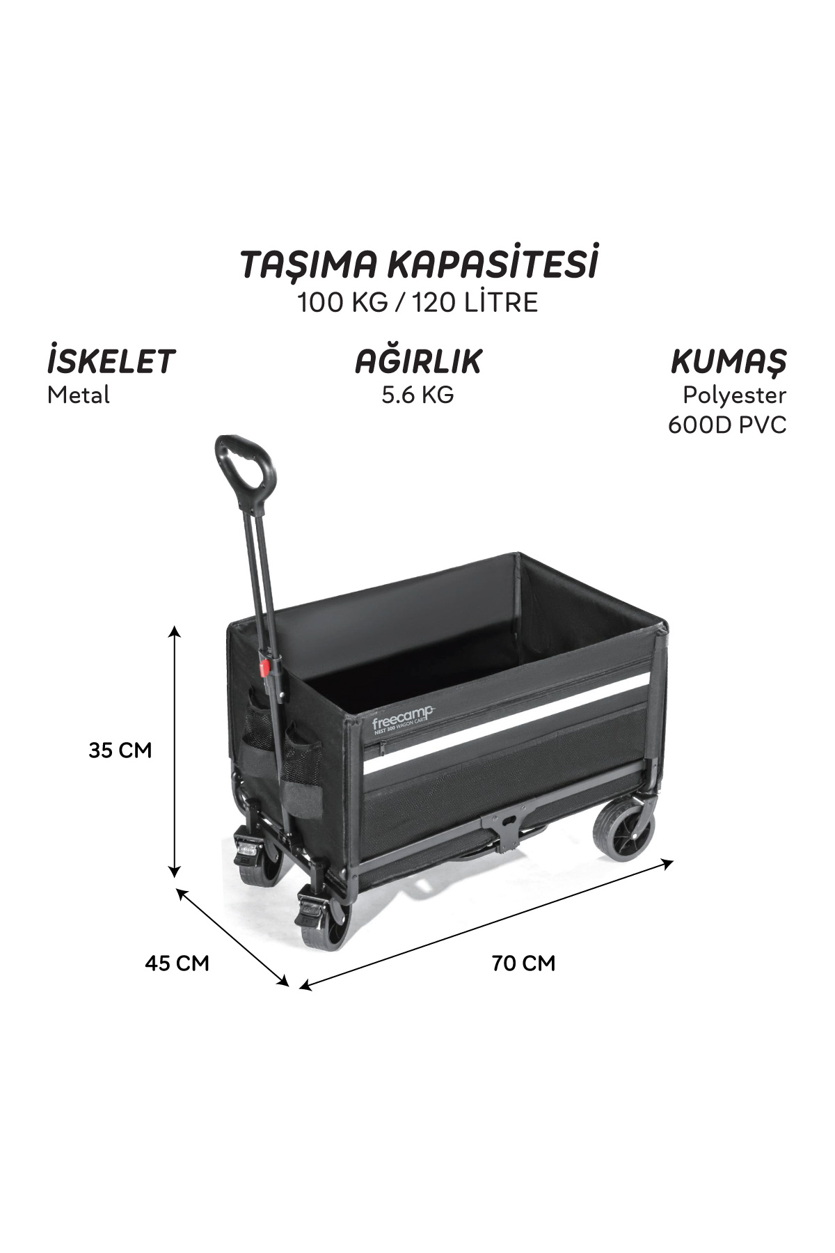 Freecamp Nest 300 Katlanır Kilit Tekerli Wagon Araba - Fiyatı