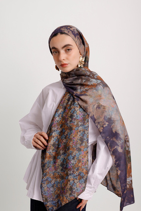 MY MYSİLK YENİ TREND çift taraflı ŞAL MODASI MENEKŞE MOR TABA