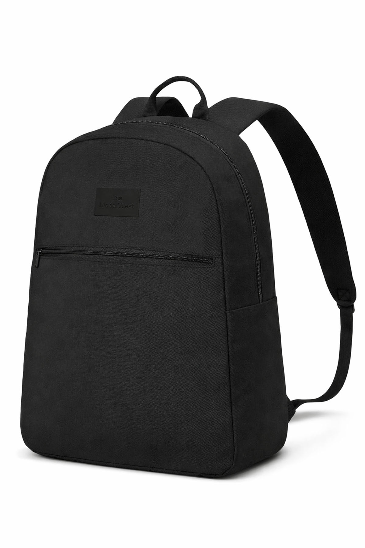 Black Laptop Backpack with 2 Compartment Waterproof Zipper and Fabric Detail