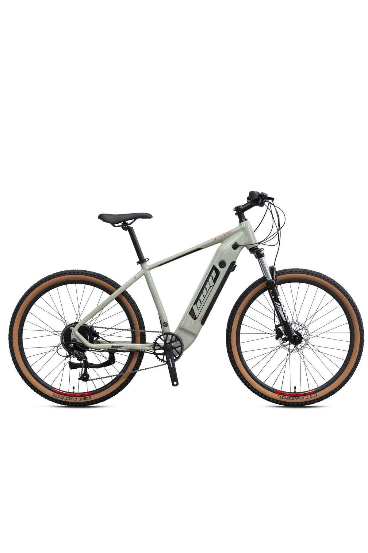 Kron Loop EXPLORER - 27.5 - MTB - 9 Vites - H.Disc - Elektrikli - Parlak Bej-Kırmızı/Siyah
