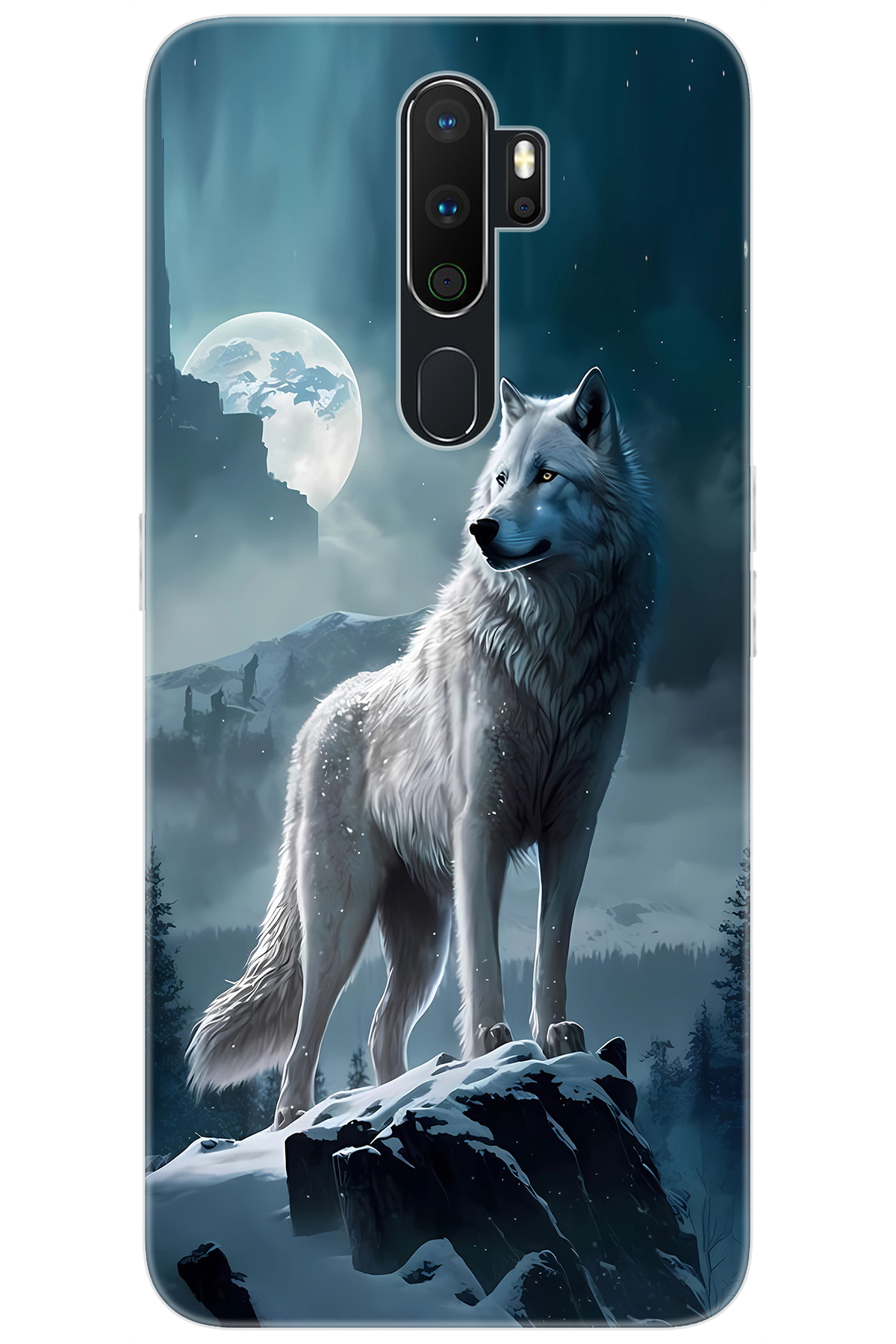 OPPO A5 2020 / A9 2020 Compatible Sheath Pattern Printed Silicone Wolf NGO:683 CP-9V2lDV6