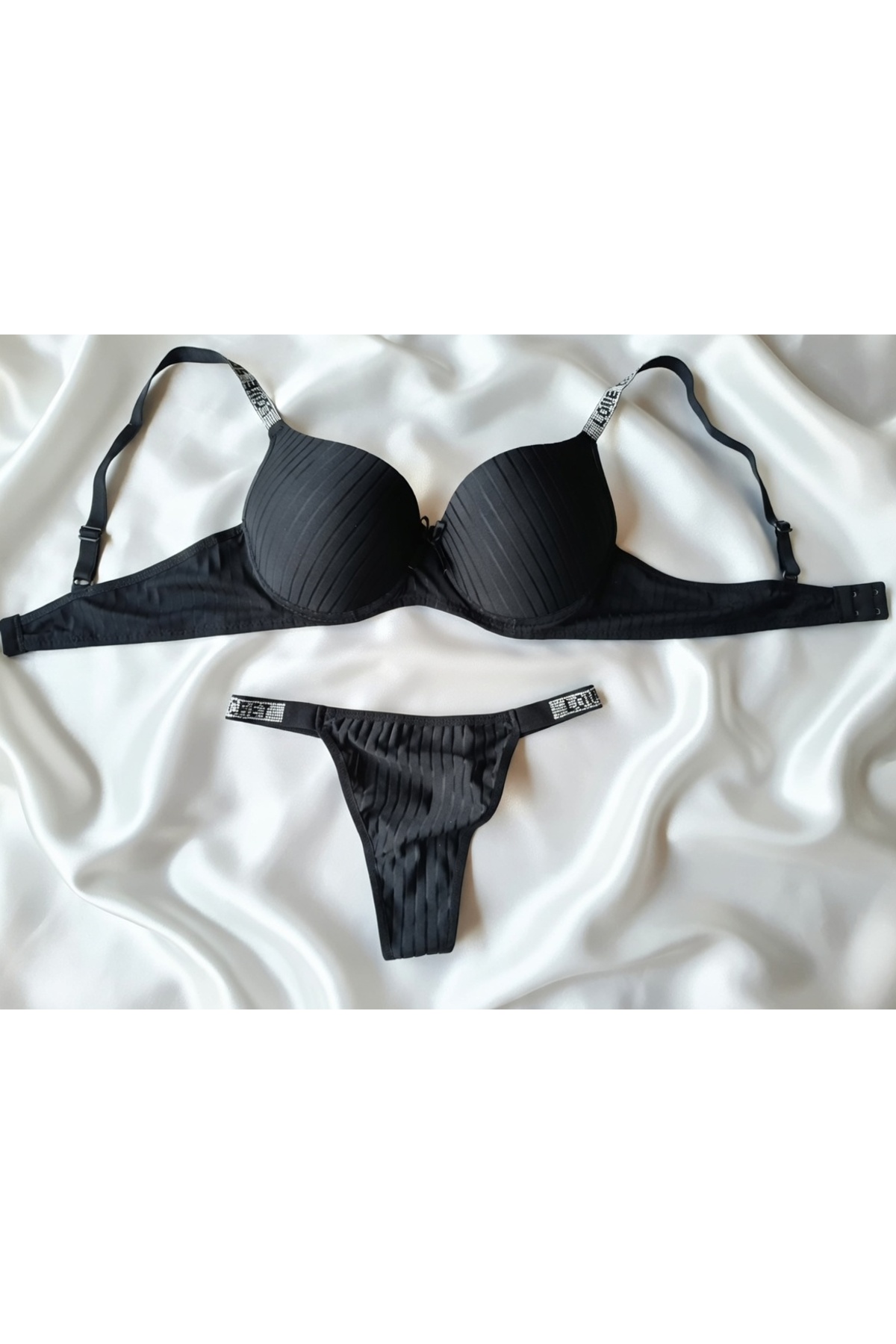 WOMEN'S WORLD FANTASY NEW SEZON PUSH UP TANGA KÜLOT TAŞLI SÜTYEN TAKİM görsel 7