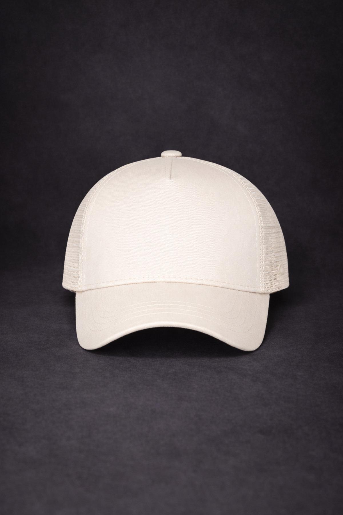 OUS Unisex Fileli Şapka Krem, Yazlık Nefes Alabilir Trucker Cap görsel 2