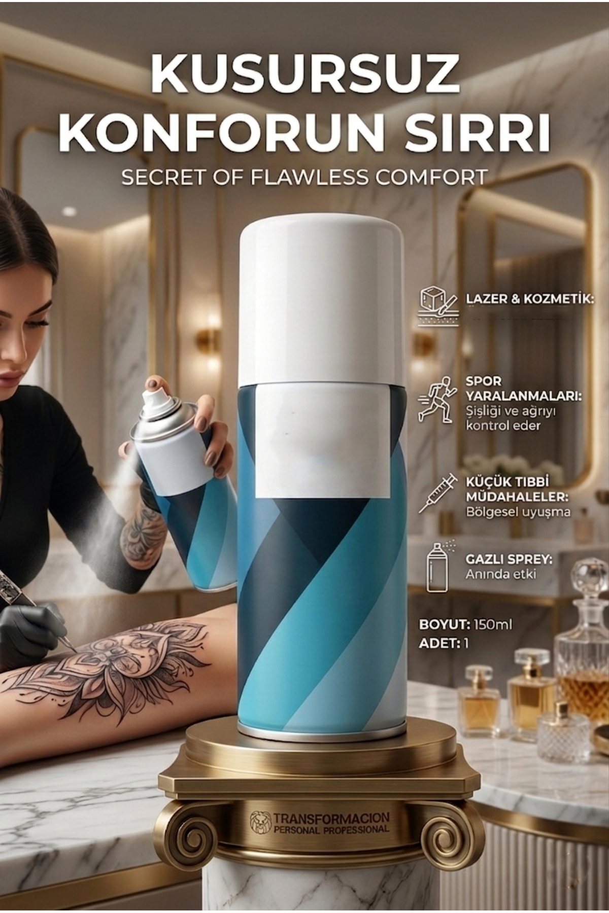Transformacion Soğutucu Sprey Lazer Epilasyon Ağda Acı Az altıcı