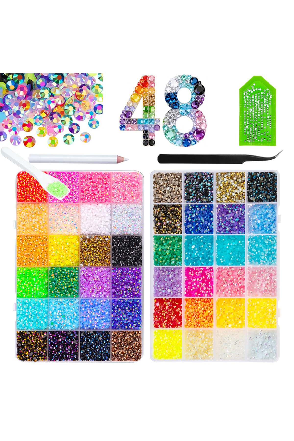 Choice MULTI 2 Boxes Rhinestones for Bedazzling Kits, Multicolor 3mm Resin Fl...