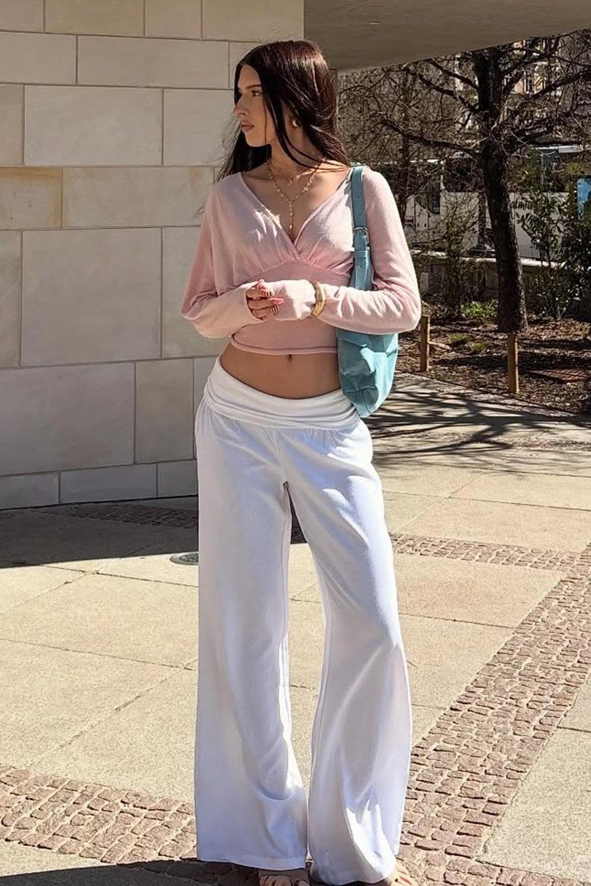 Curly waisted pants