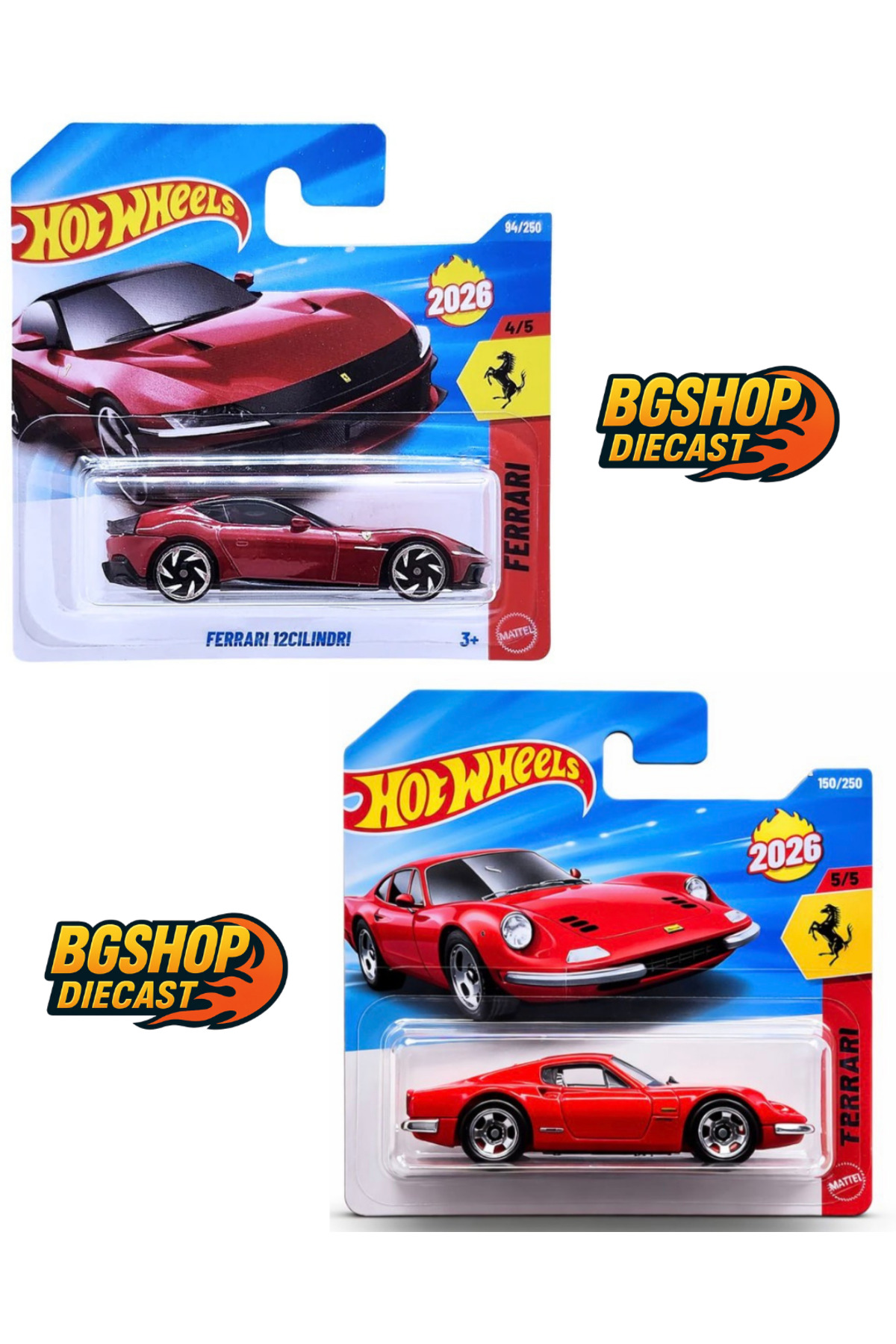 HOT WHEELS Ferrari Dino 206 GT - FERRARI 12Cilindri (Koleksiyonluk