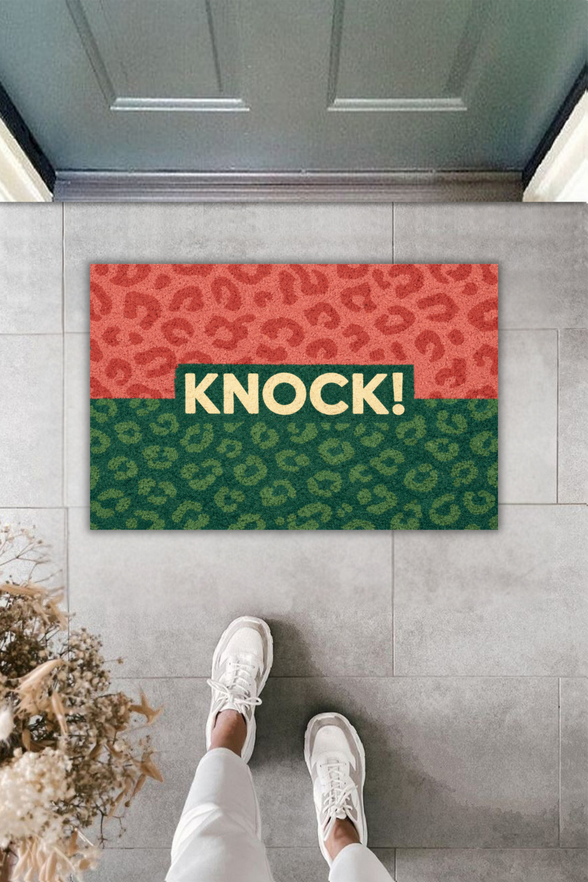 Modern Digital Printing Mat - Red, Green, Blue Knock Stylish Door Mat