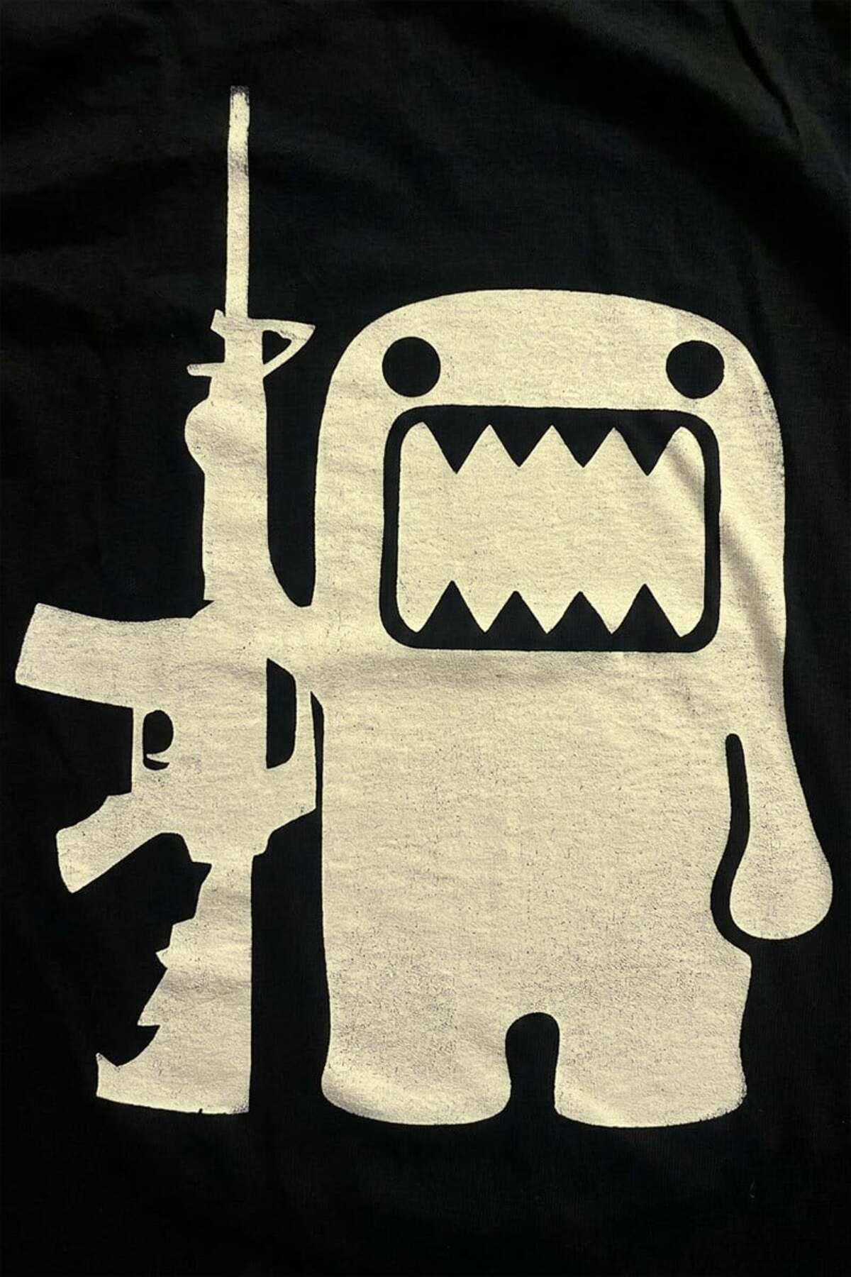 Köstebek  Siyah Domo Kun Gun Y2K Unisex T-Shirt - Görsel 2
