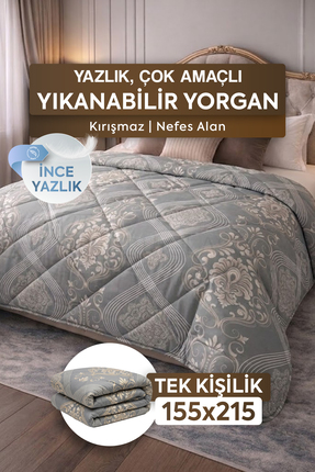 DuruClassHome Tek Kişilik Yazlık Desenli Yorgan Premium 155x215cm PolyCotton ...