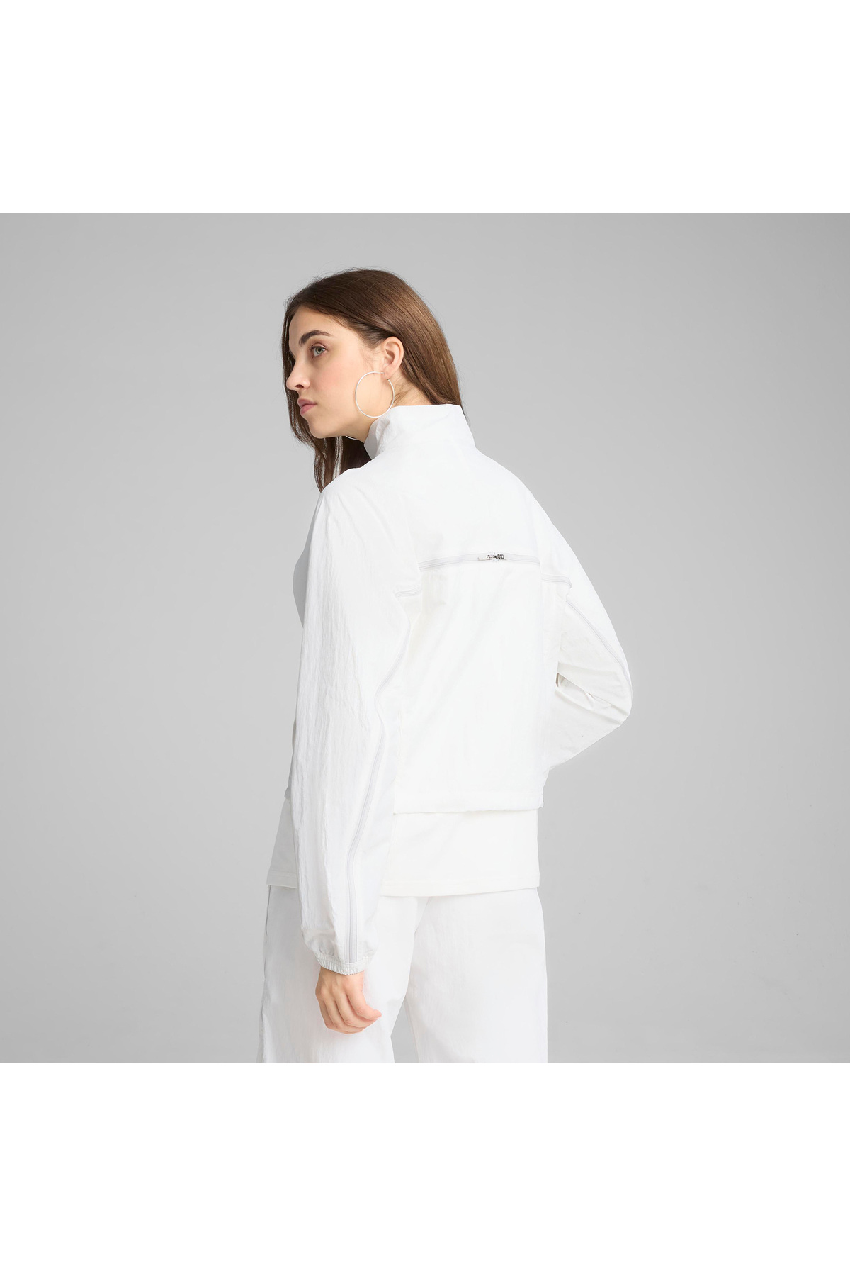 Puma Dare To Zip-Off Dokuma Kadın Beyaz Ceket görsel 3