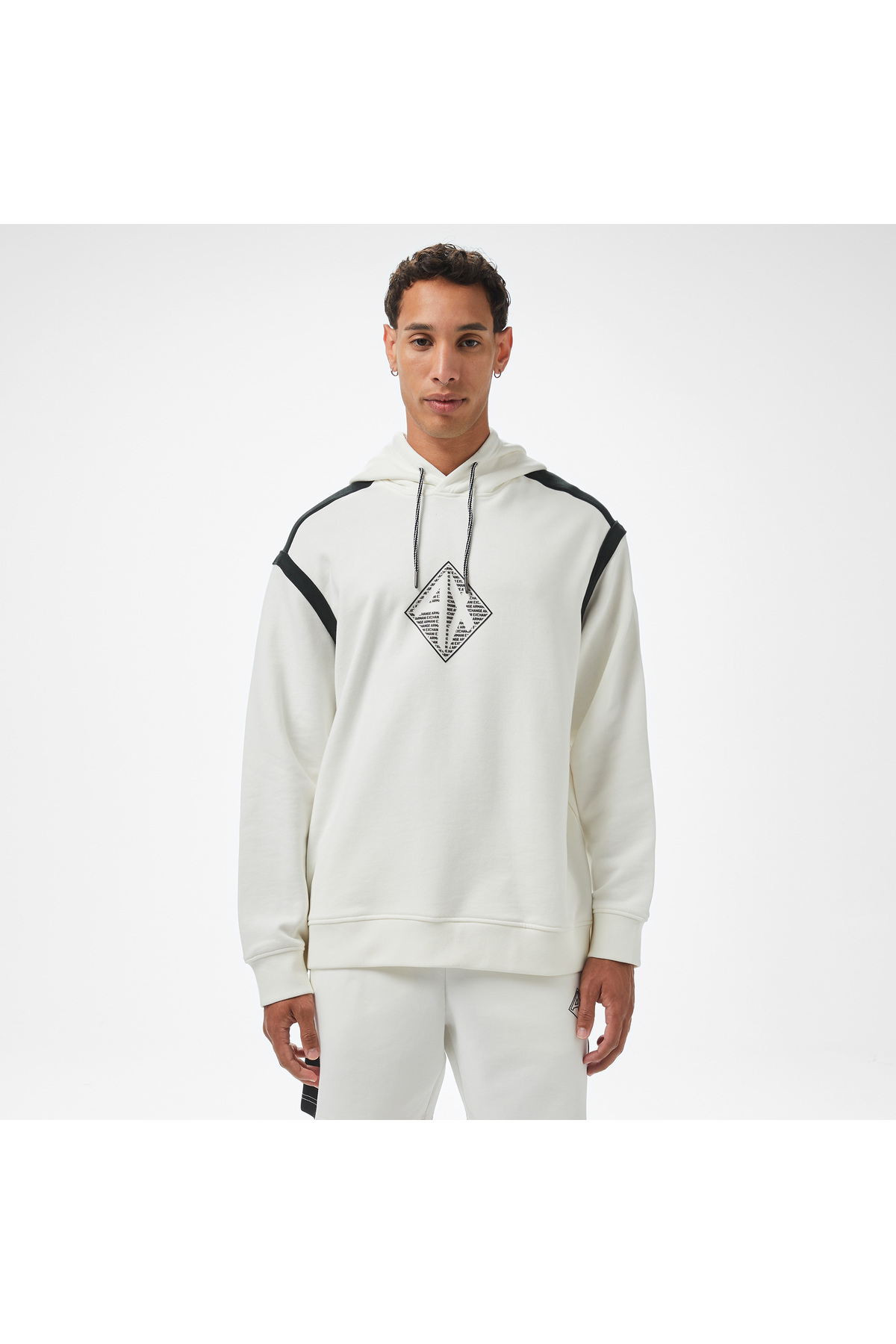 سویشرت کلاه دار سفید مردانه آرمانی اکسچنج سویشرت Armani Exchange
