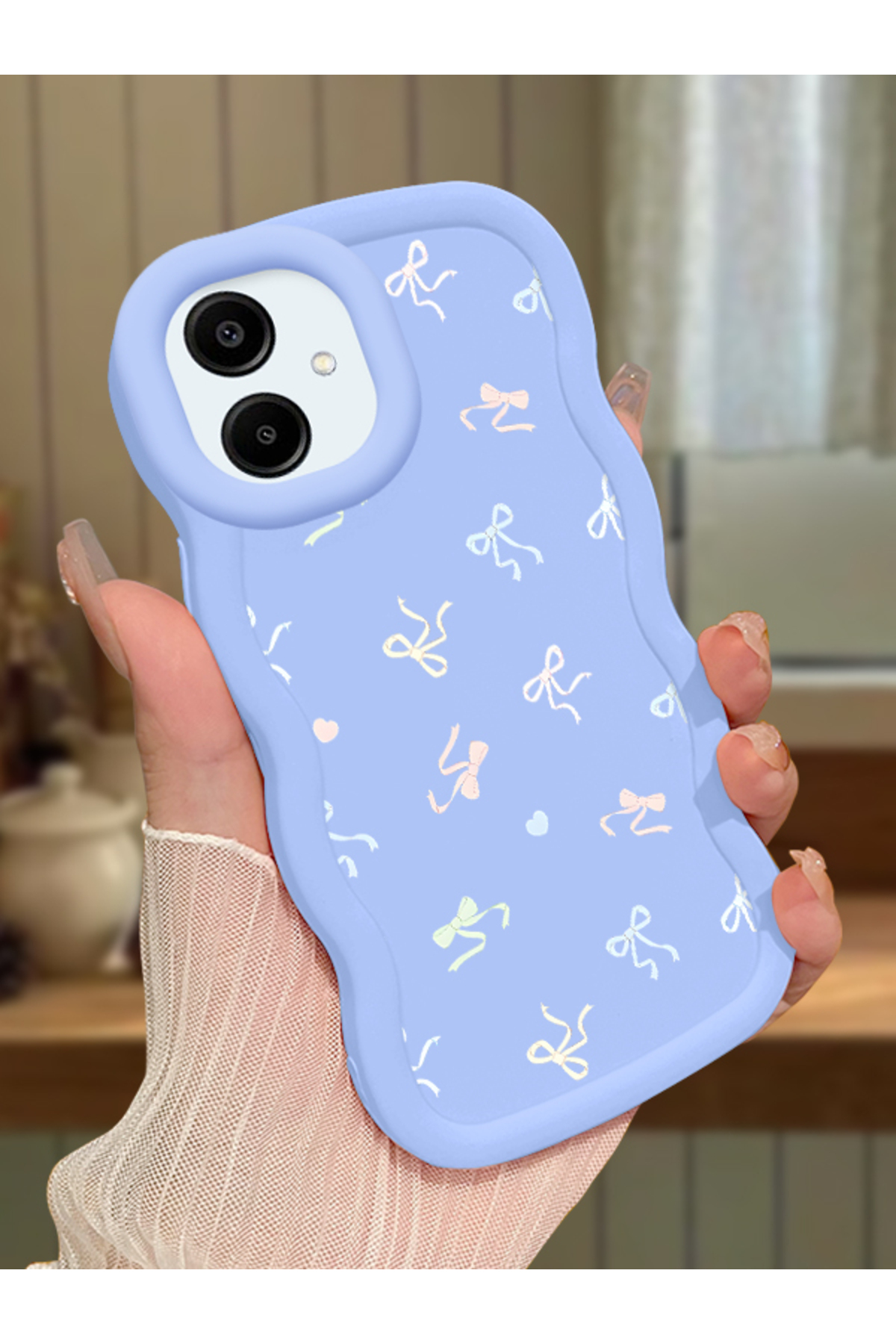 Samsung Galaxy A06 4G Compatible Blue Silicone Case Camera Shock Absorbing Design Stylish Printing