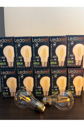 LEDOLET E27 Duy Filament Led Ampül A60 BEYAZ IŞIK