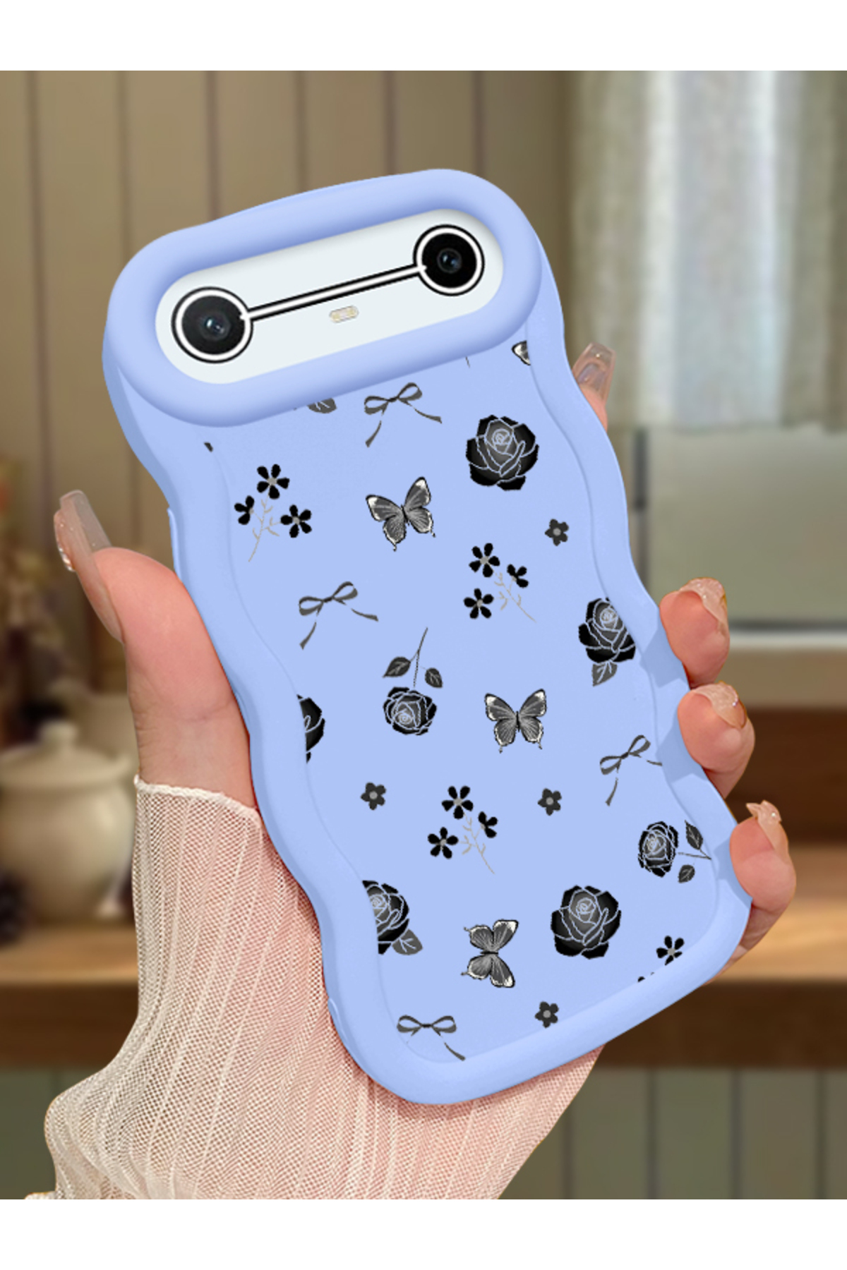 Tecno Spark Slim/Pova Slim Compatible Blue Silicone Case Camera Shock Absorbing Design Stylish Printing