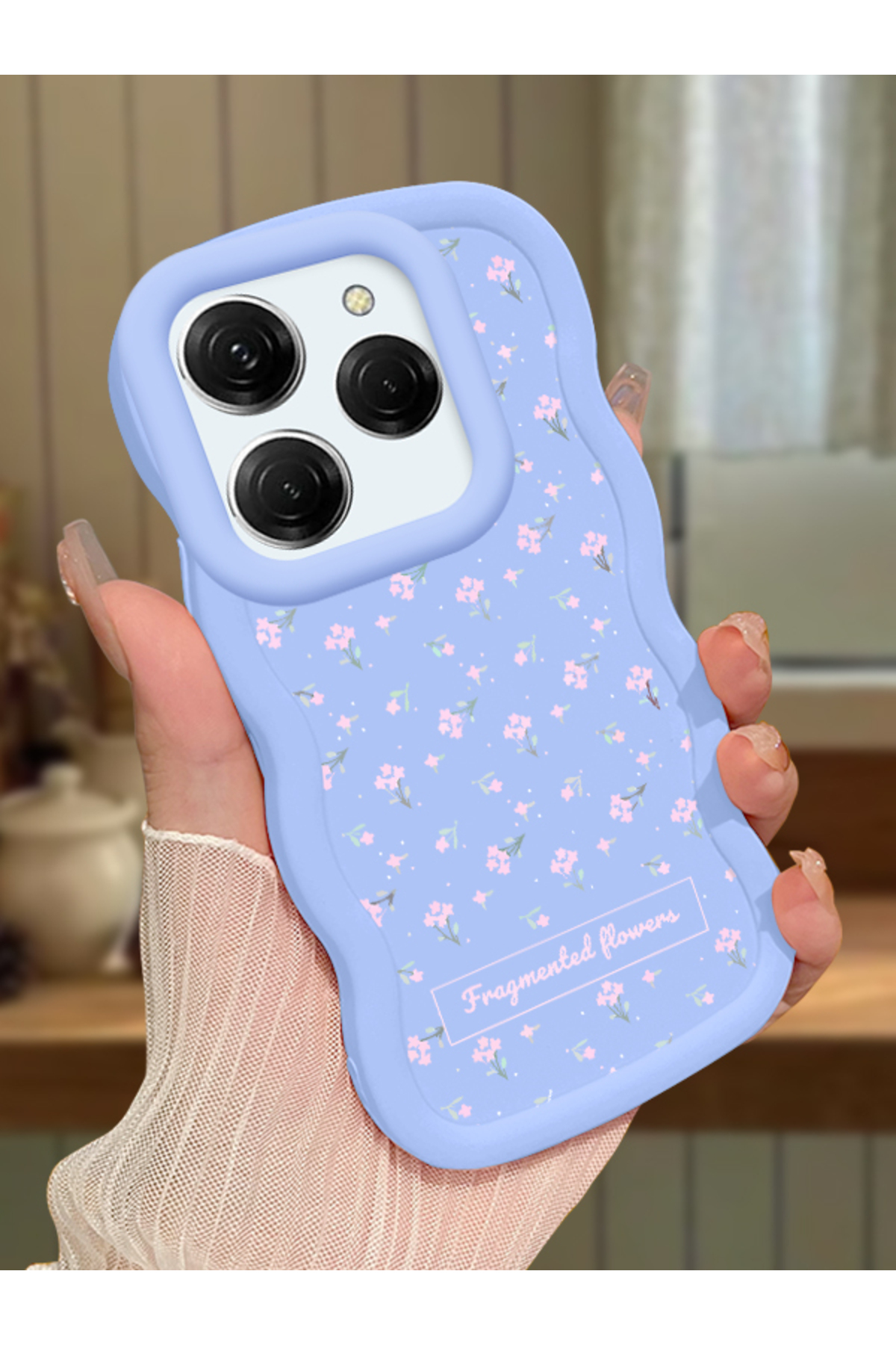 Tecno Spark 20 Pro 4G Compatible Blue Silicone Case Camera Shock Absorbing Design Stylish Printing