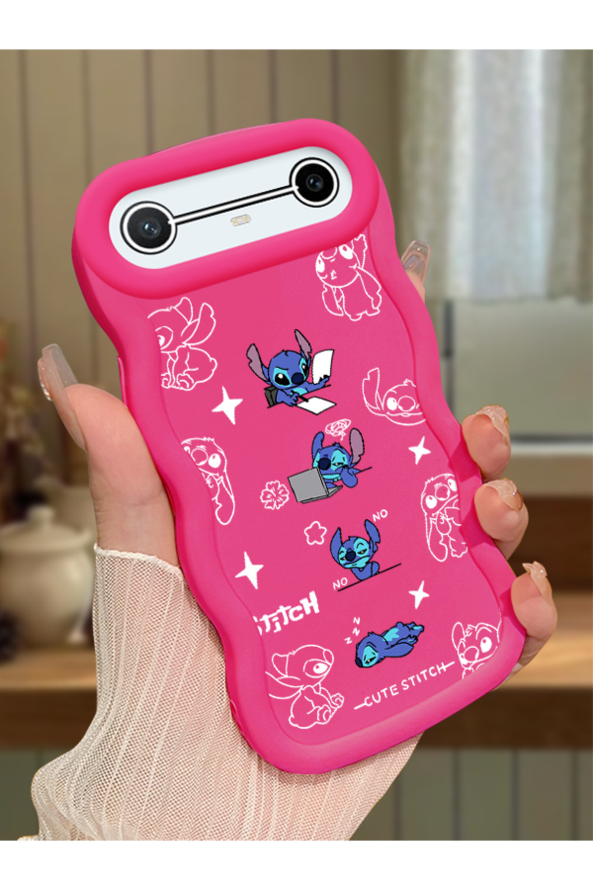 Tecno Spark Slim/Pova Slim Compatible fuchsia Silicone Case Camera Protected Shock Absorbing Design Stitch