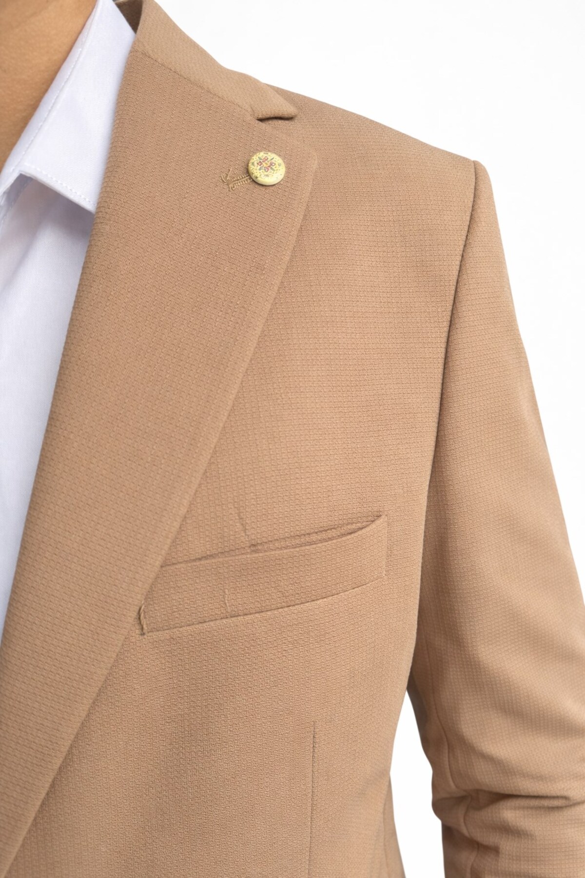 Plus Scorpion Erkek Slim Fit Çift Düğme Çift Yırtmaçlı Blazer Ceket, Premium Dokulu Kumaş görsel 5