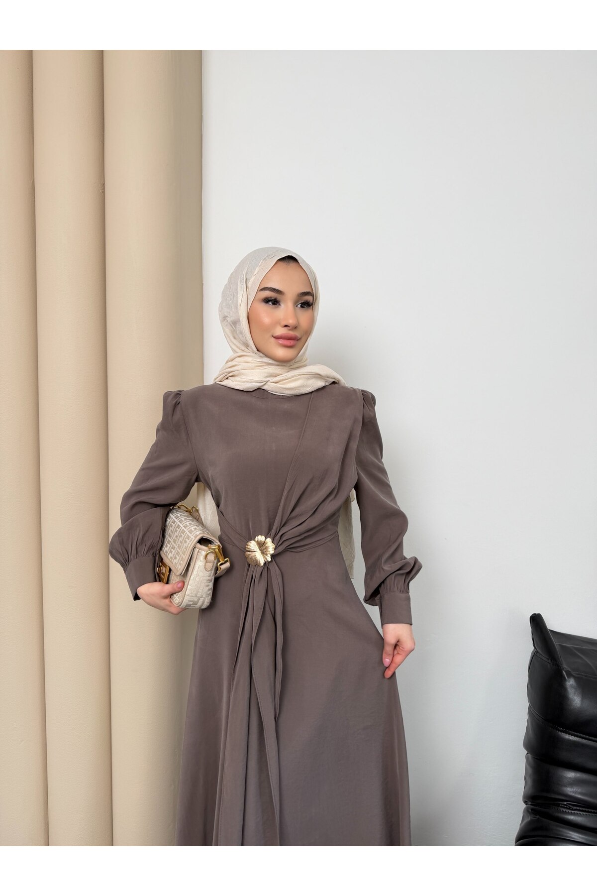 Tesettür Elbise Toka Detaylı Bayramlık