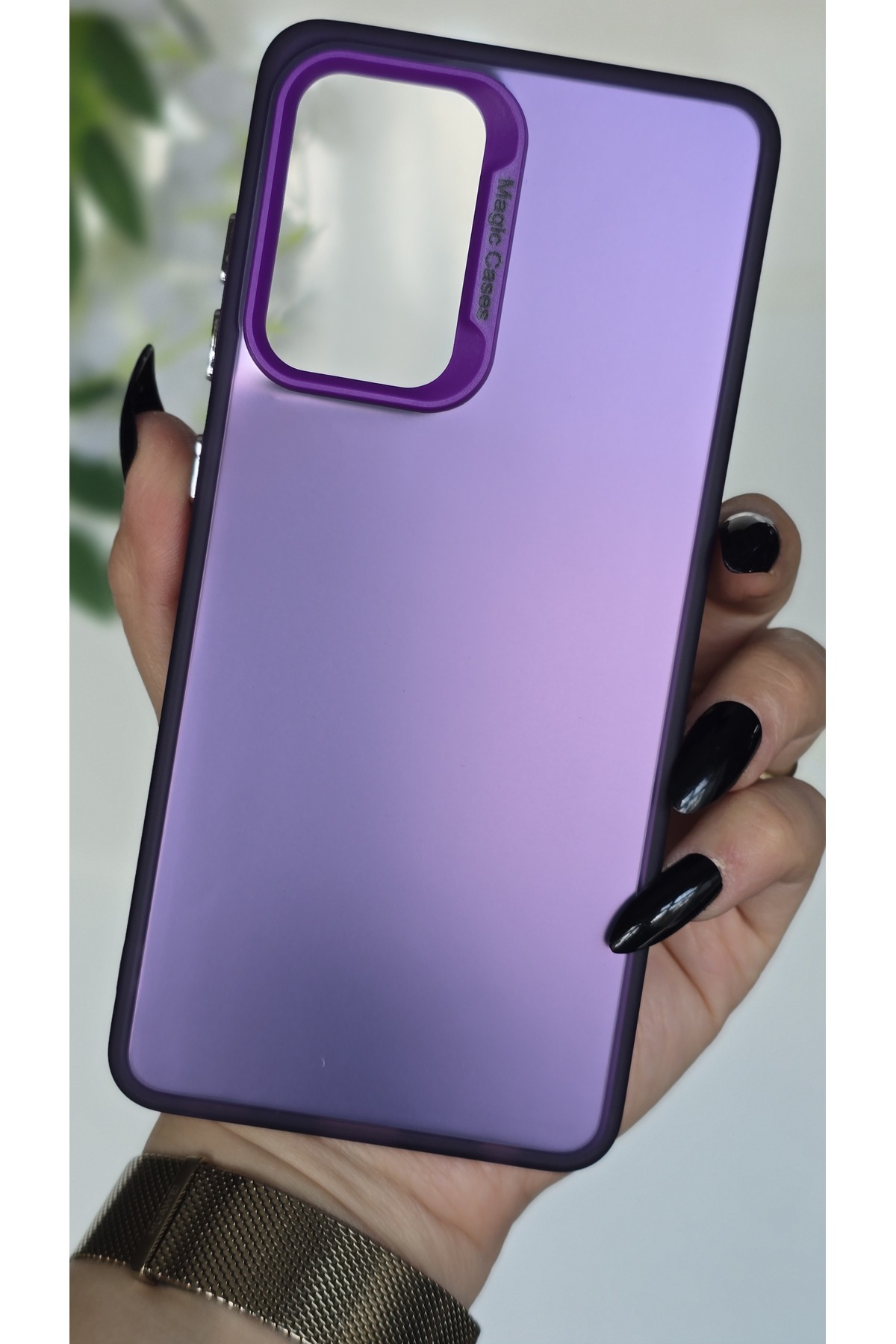 Samsung Galaxy A52 Compatible Purple Color Transition Matte Silicone Case Camera Frame Luxury Electro