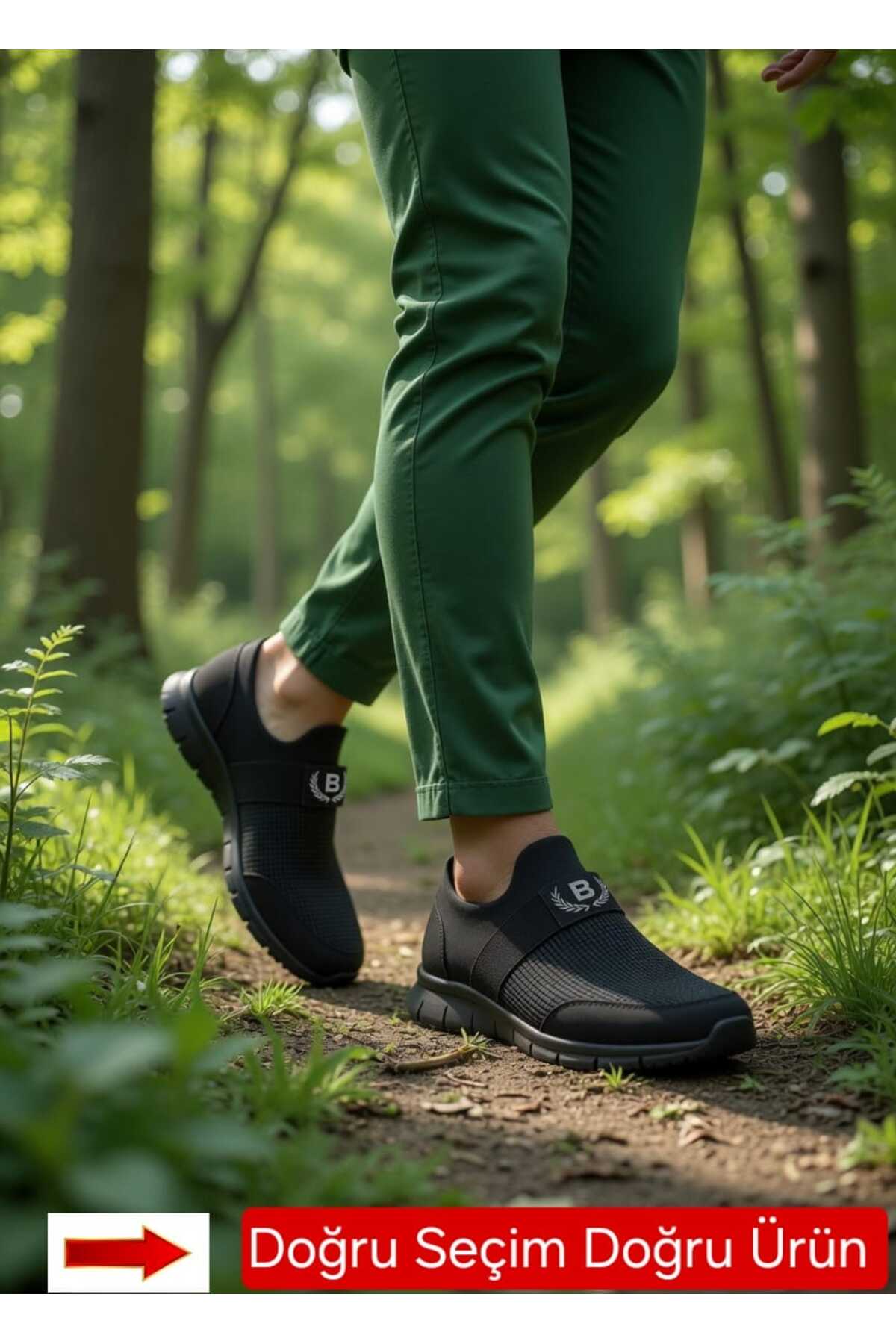 repstep Unisex Siyah Aqua Ortopedik İç Taban Koku Ve Terleme Yapmayan Esnek Hafif Günlük Spor Ayakkabı görsel 4