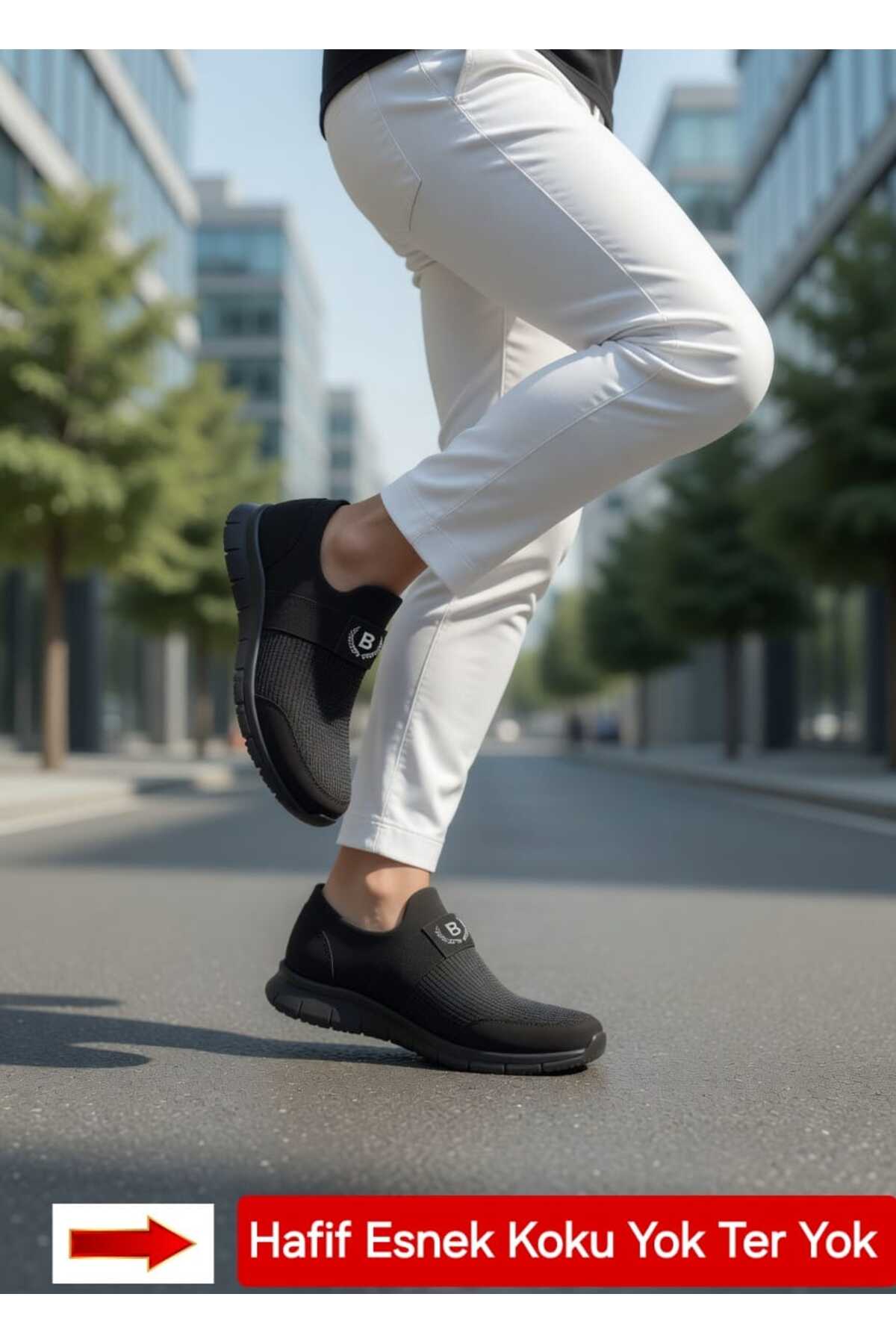 repstep Unisex Siyah Aqua Ortopedik İç Taban Koku Ve Terleme Yapmayan Esnek Hafif Günlük Spor Ayakkabı görsel 6