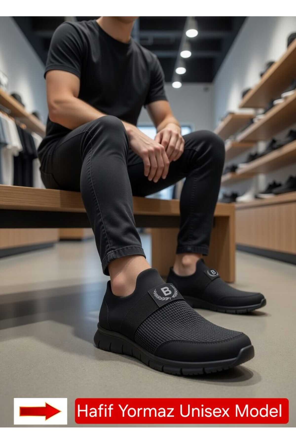repstep Unisex Siyah Aqua Ortopedik İç Taban Koku Ve Terleme Yapmayan Esnek Hafif Günlük Spor Ayakkabı görsel 2