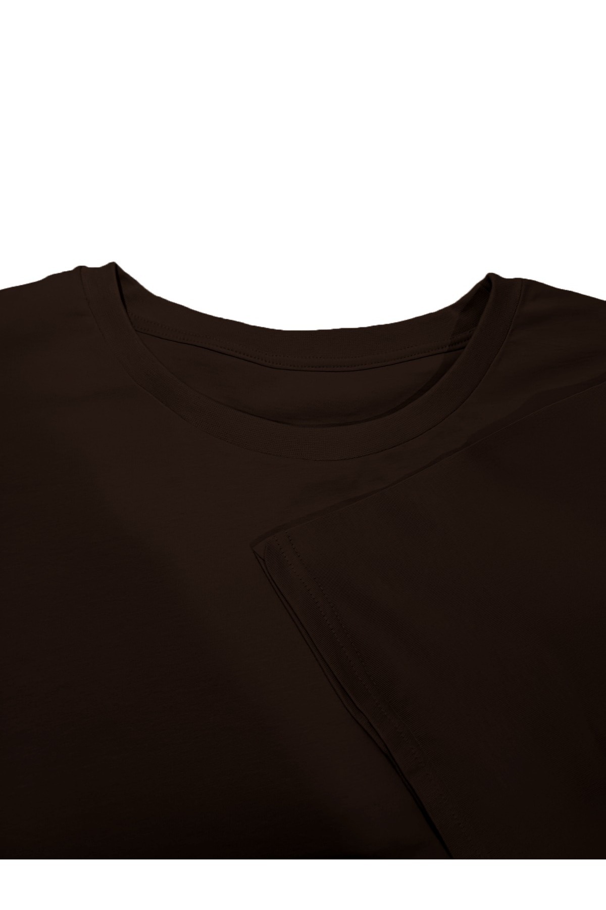 upsize Büyük Beden T-Shirt %100 Pamuk Yumuşak Dokulu Acı Kahve Bisiklet Yaka (4XL-7XL) görsel 4
