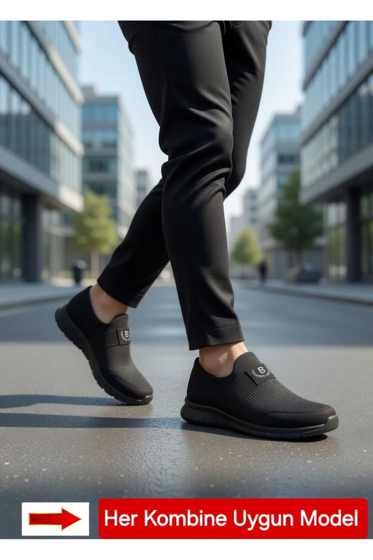 repstep Unisex Siyah Aqua Ortopedik İç Taban Koku Ve Terleme Yapmayan Esnek Hafif Günlük Spor Ayakkabı görsel 7