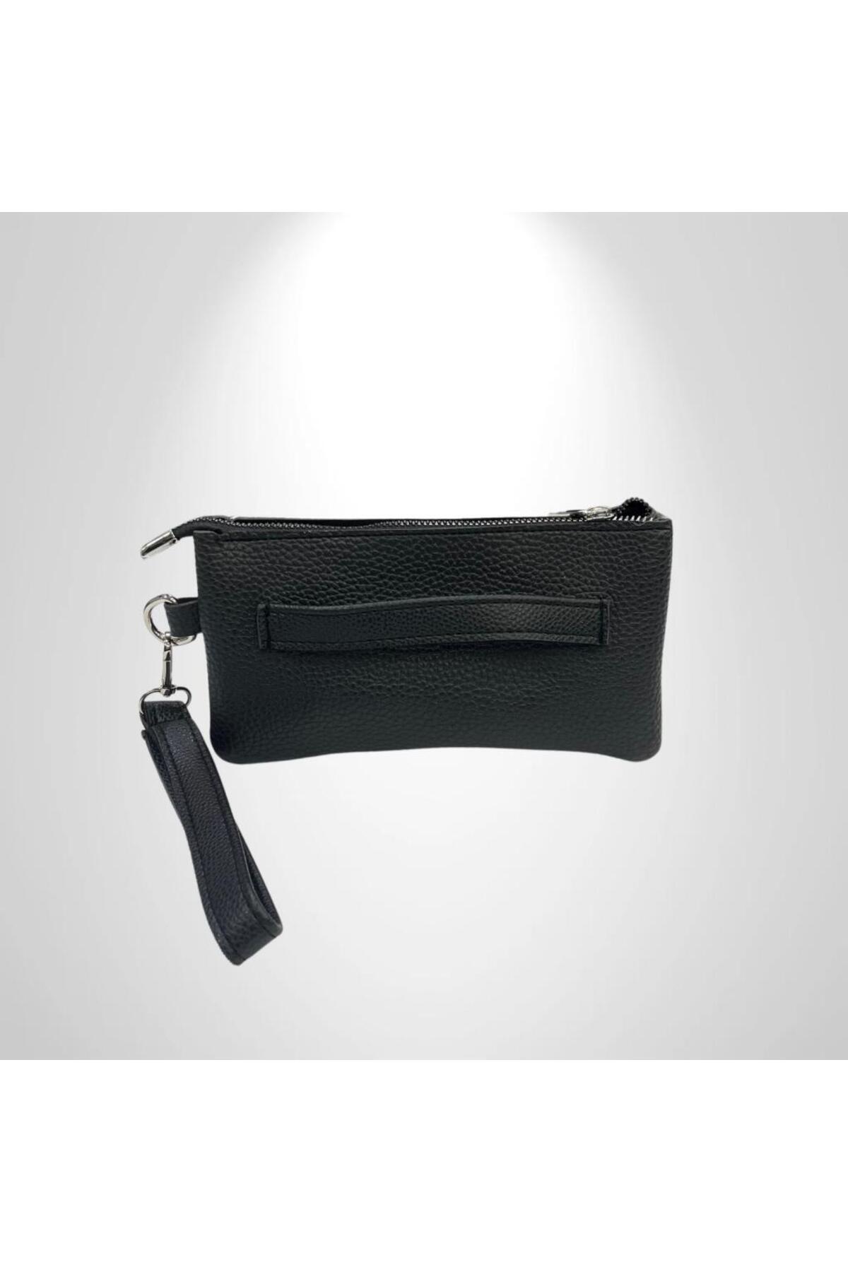 Epod Erkek El Çantası 3 Bölmeli Slim Portföy-Çıkarılabilir Askılı Suni Deri Clutch Cüzdan görsel 2
