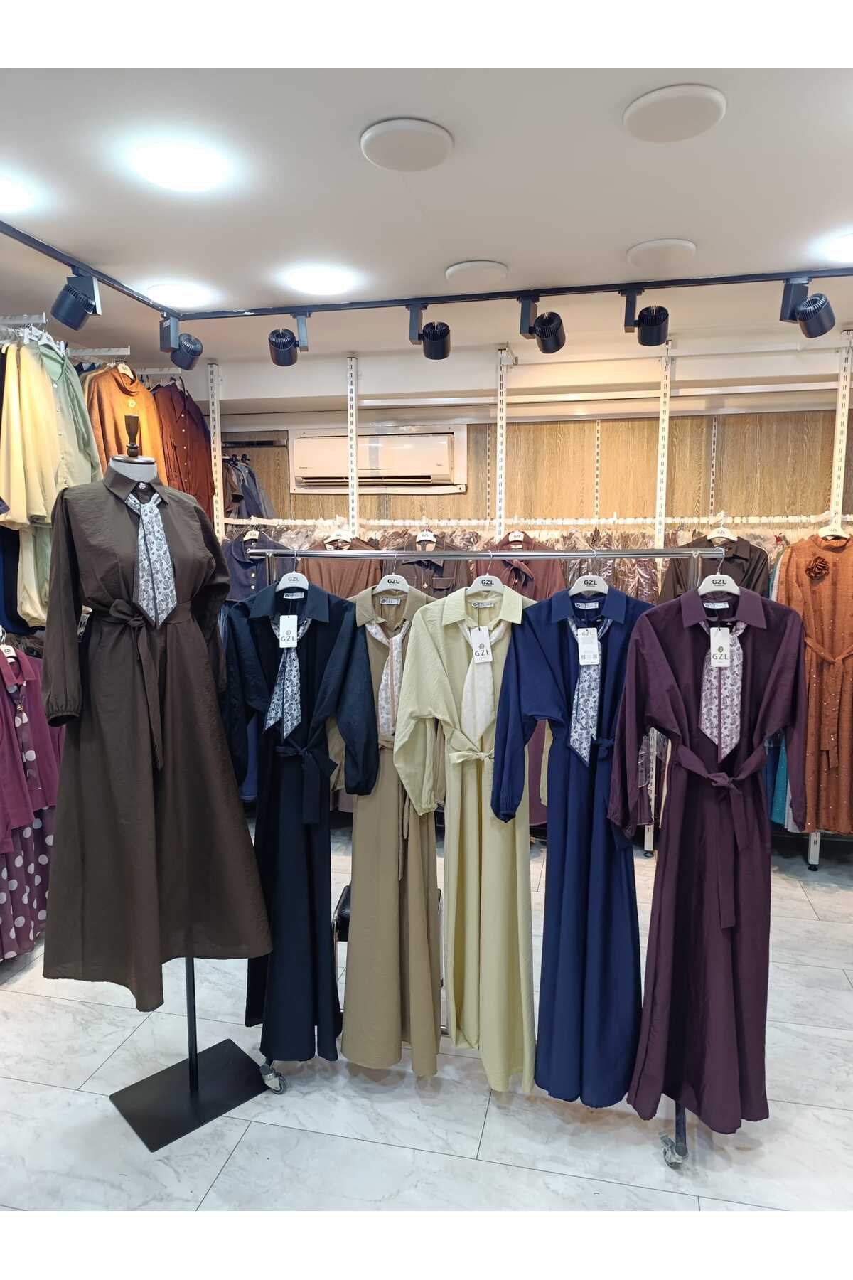 Tesettür Elbise Fular Detaylı Yazlık Rahat